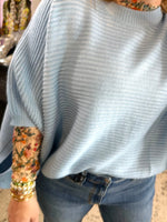 Meg Pullover Poncho - Blue {XS-CURVY} - KaraMarie