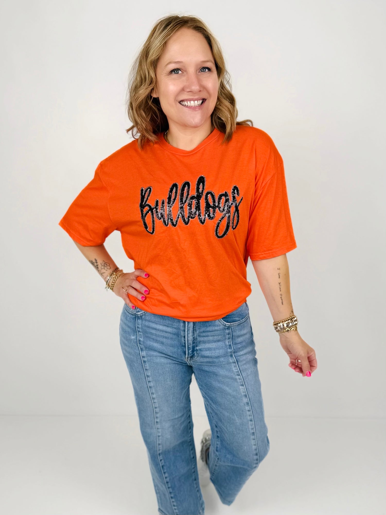 Bulldogs Sequin Tee {Size S-3X}