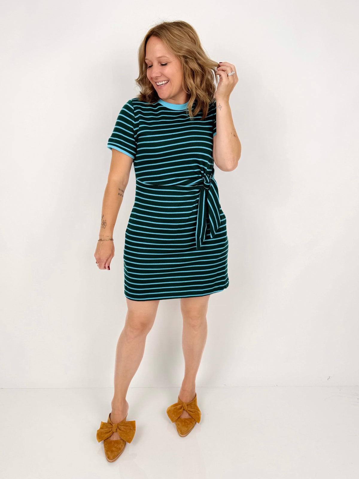 Effortless Stripes Tie-Waist Dress {S-L} - KaraMarie
