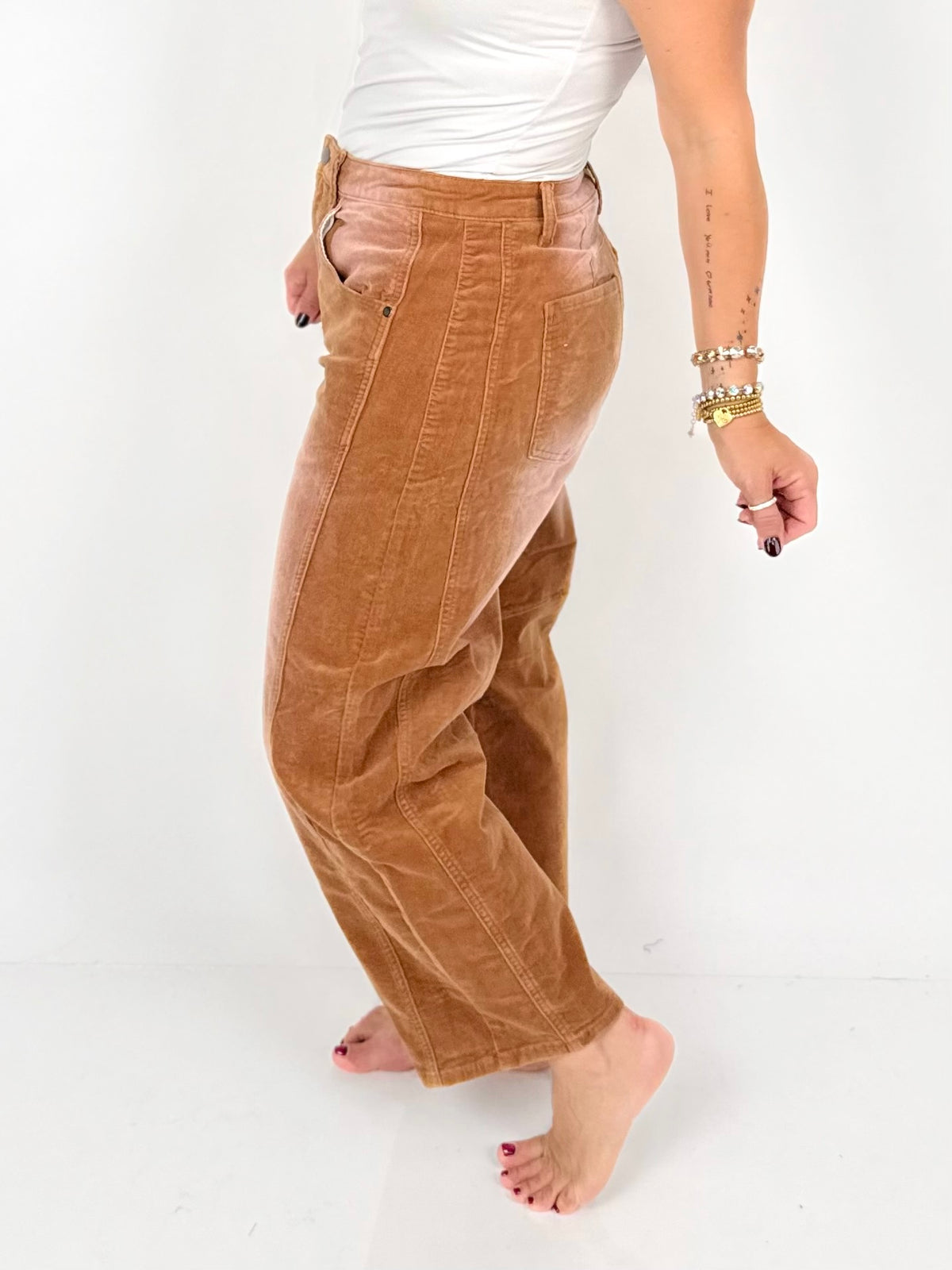 Modern Corduroy Crop Barrel Pants - Camel {S-L} - KaraMarie