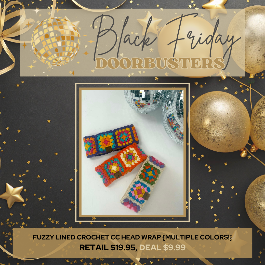 BLACK FRIDAY DEAL!! Fuzzy Lined Crochet CC Head Wrap {Multiple Colors!}