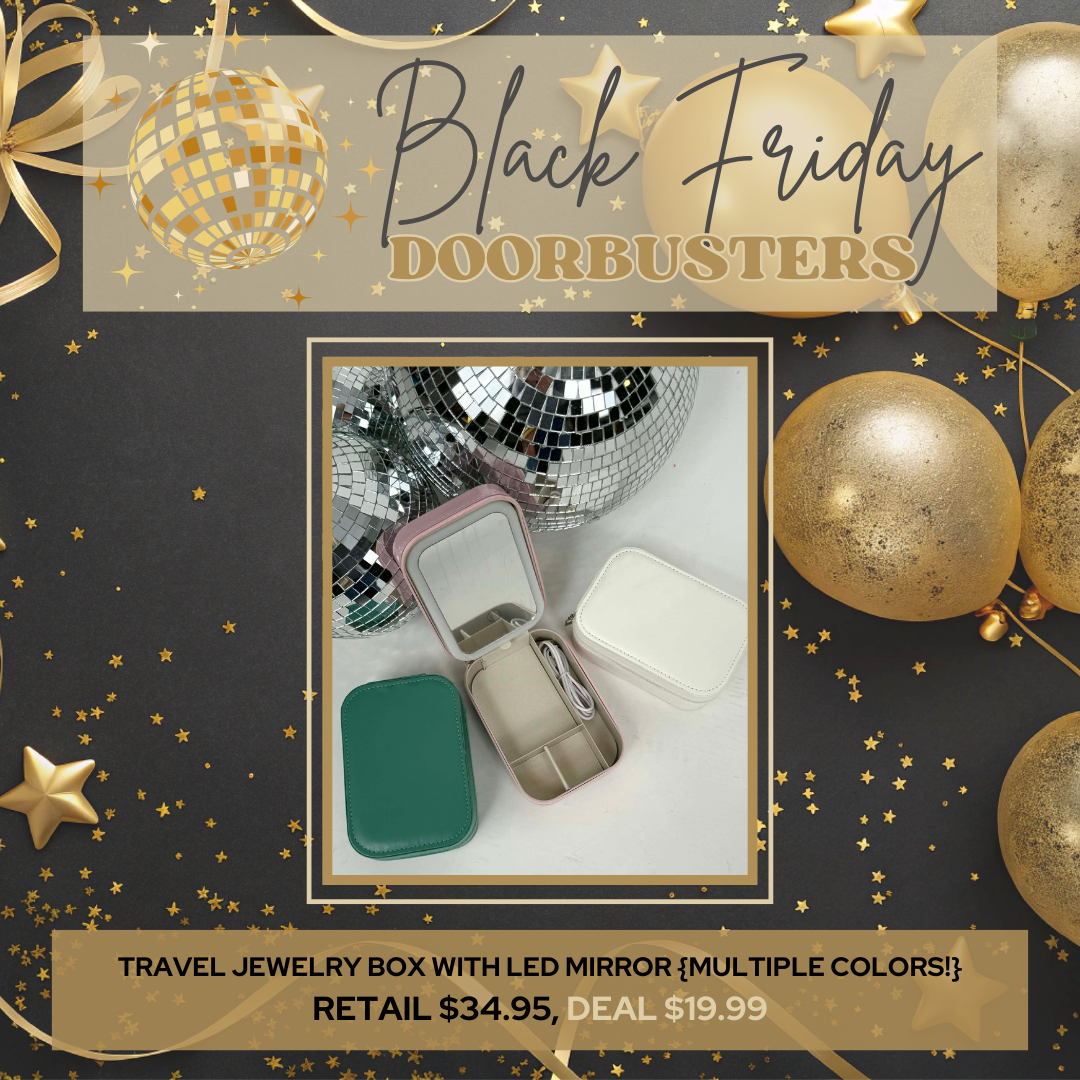 BLACK FRIDAY DEAL!! Travel Jewelry Box with LED Mirror {Multiple Colors!} - KaraMarie