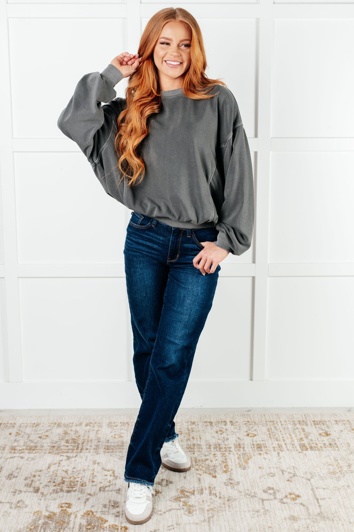 Beyond the Basics Pullover in Ash Black - KaraMarie