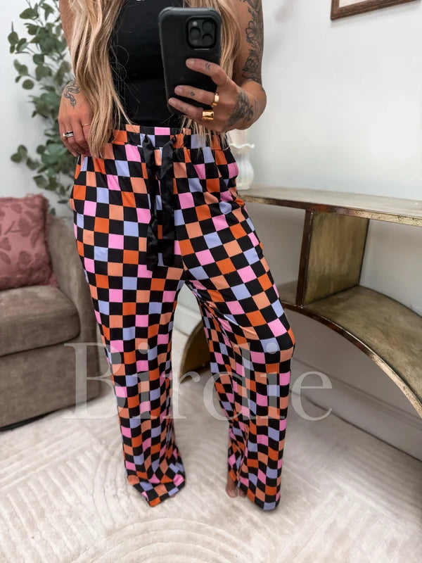 Candy Corn Checkered Lounge Pants {S-XL}