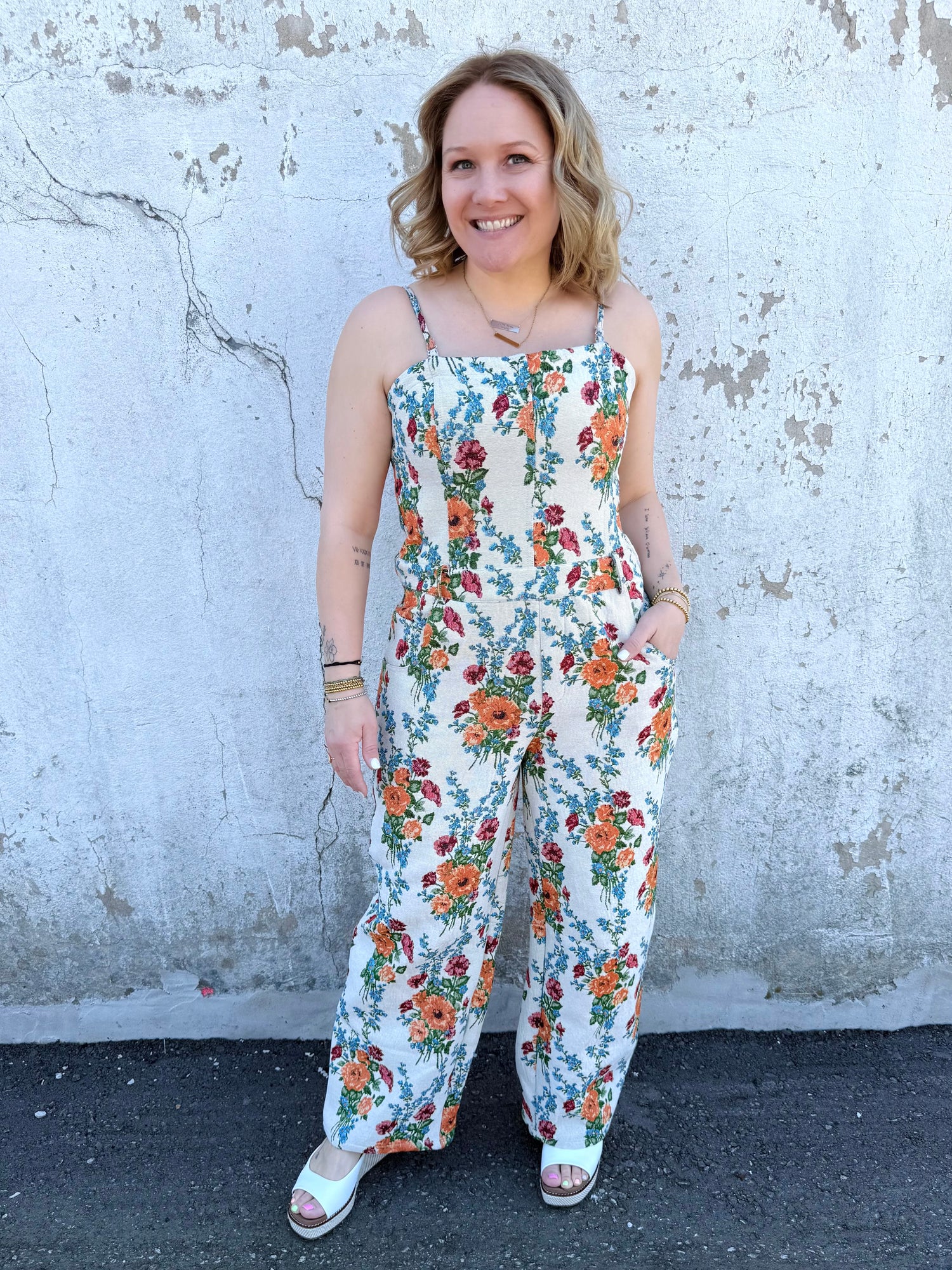 Floral Escape Jumpsuit {S-3X} - KaraMarie