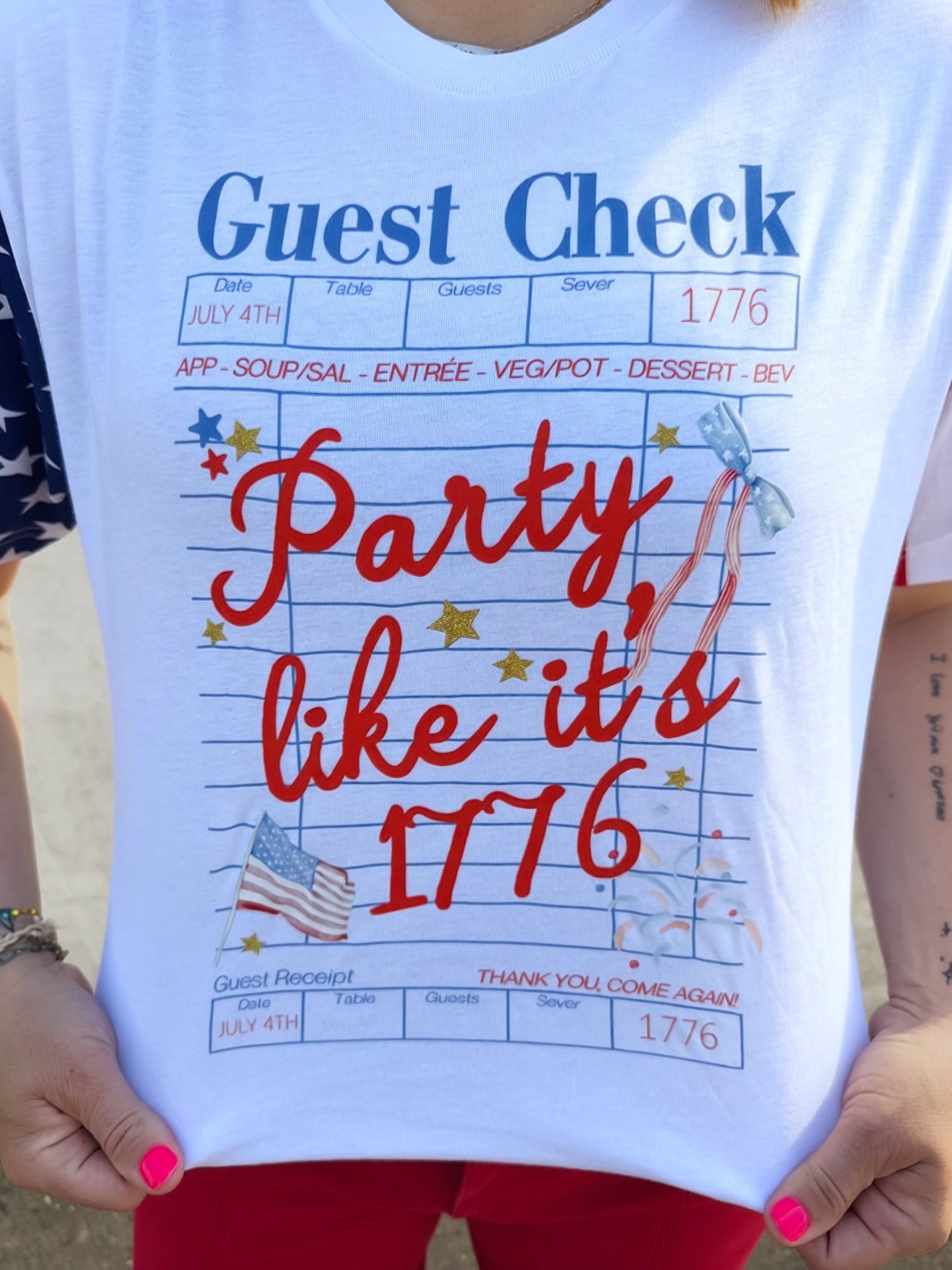 Guest Check Party Like Its 1776 Graphic Tee {Custom Order!}