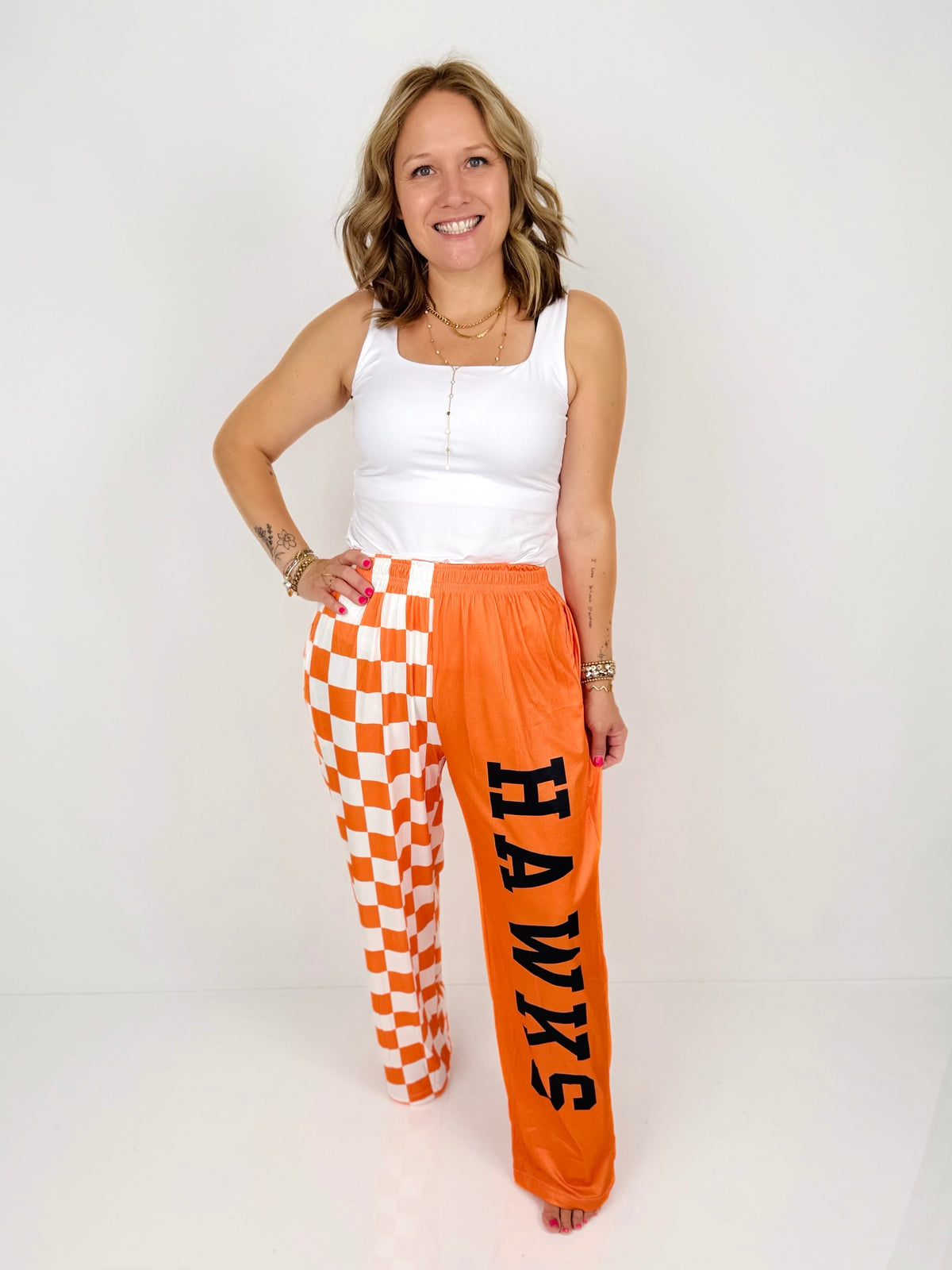 HAWKS Pep Rally Checkered Pants {S-3X}