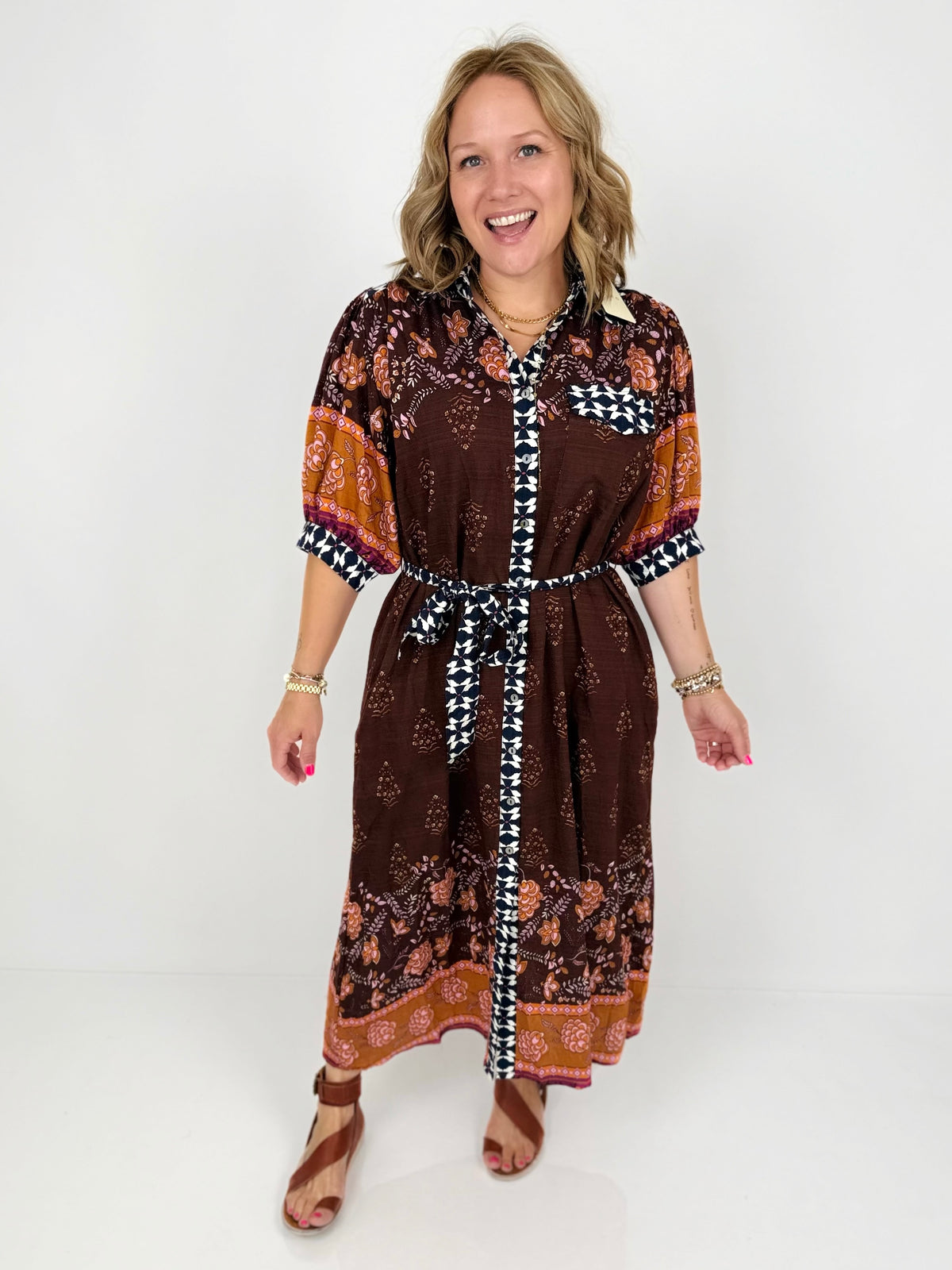 Espresso Meadow Dress {S-2X} - KaraMarie
