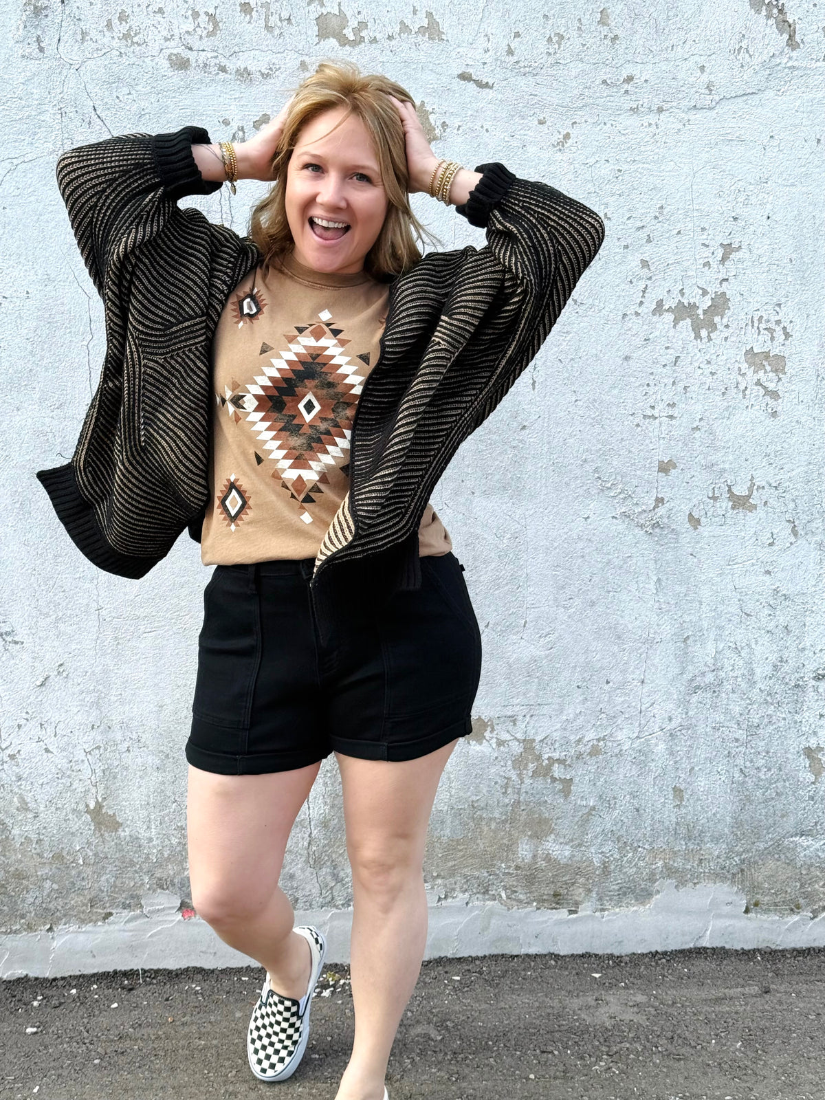 Studded Statement Side Slit Cardigan {S/M} - KaraMarie