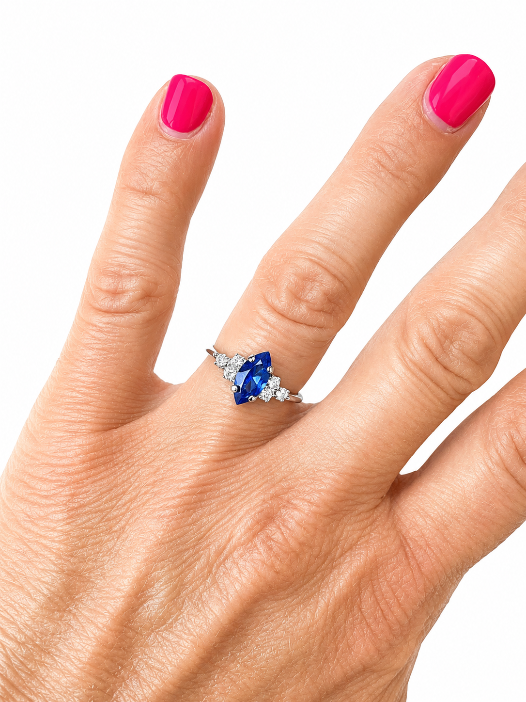 Navette Rhinestone Ring in Royal DeLite