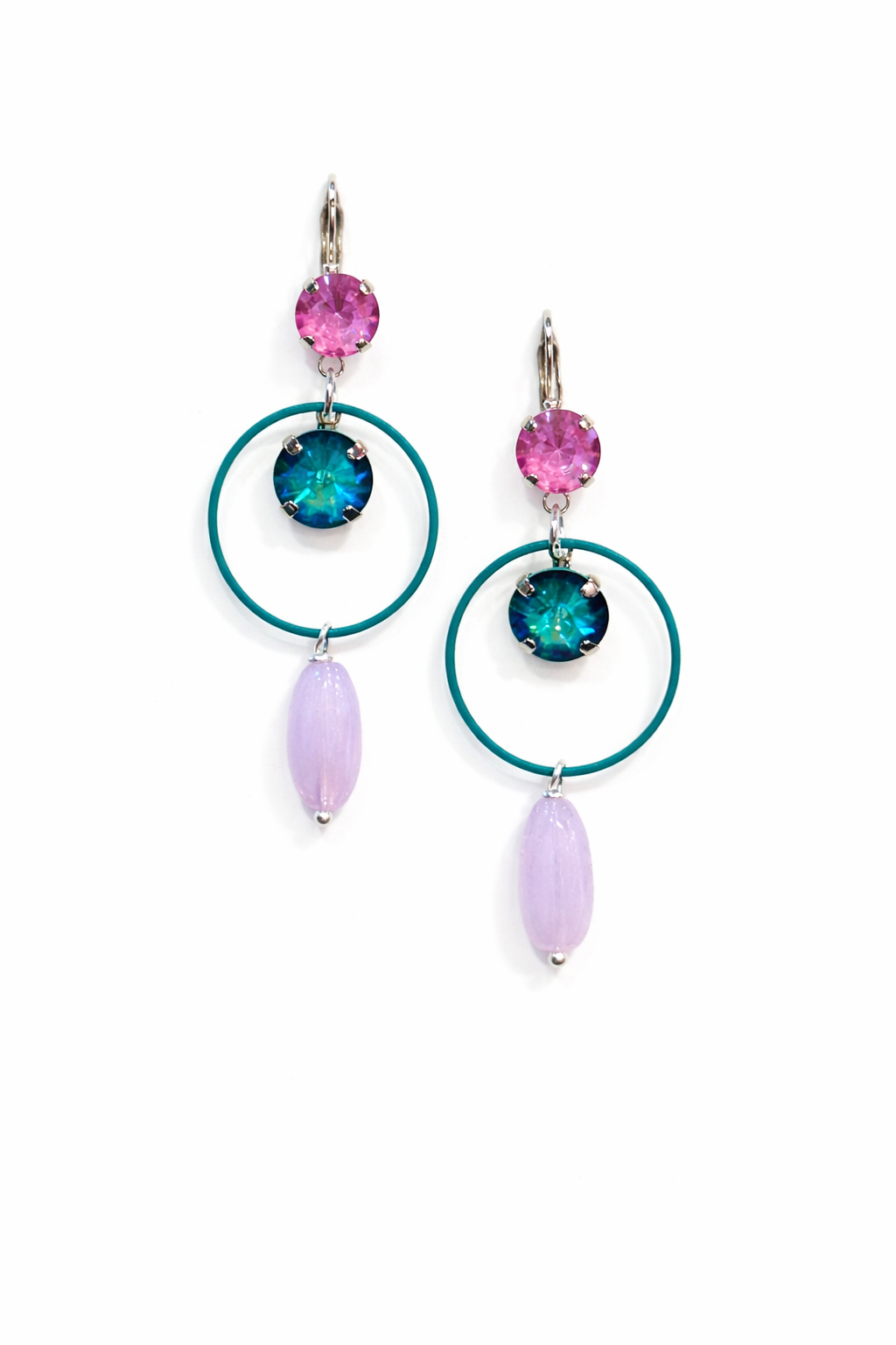 Aqua Lavender Aura Earrings