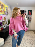 Meg Pullover Poncho - Pink {XS-CURVY} - KaraMarie