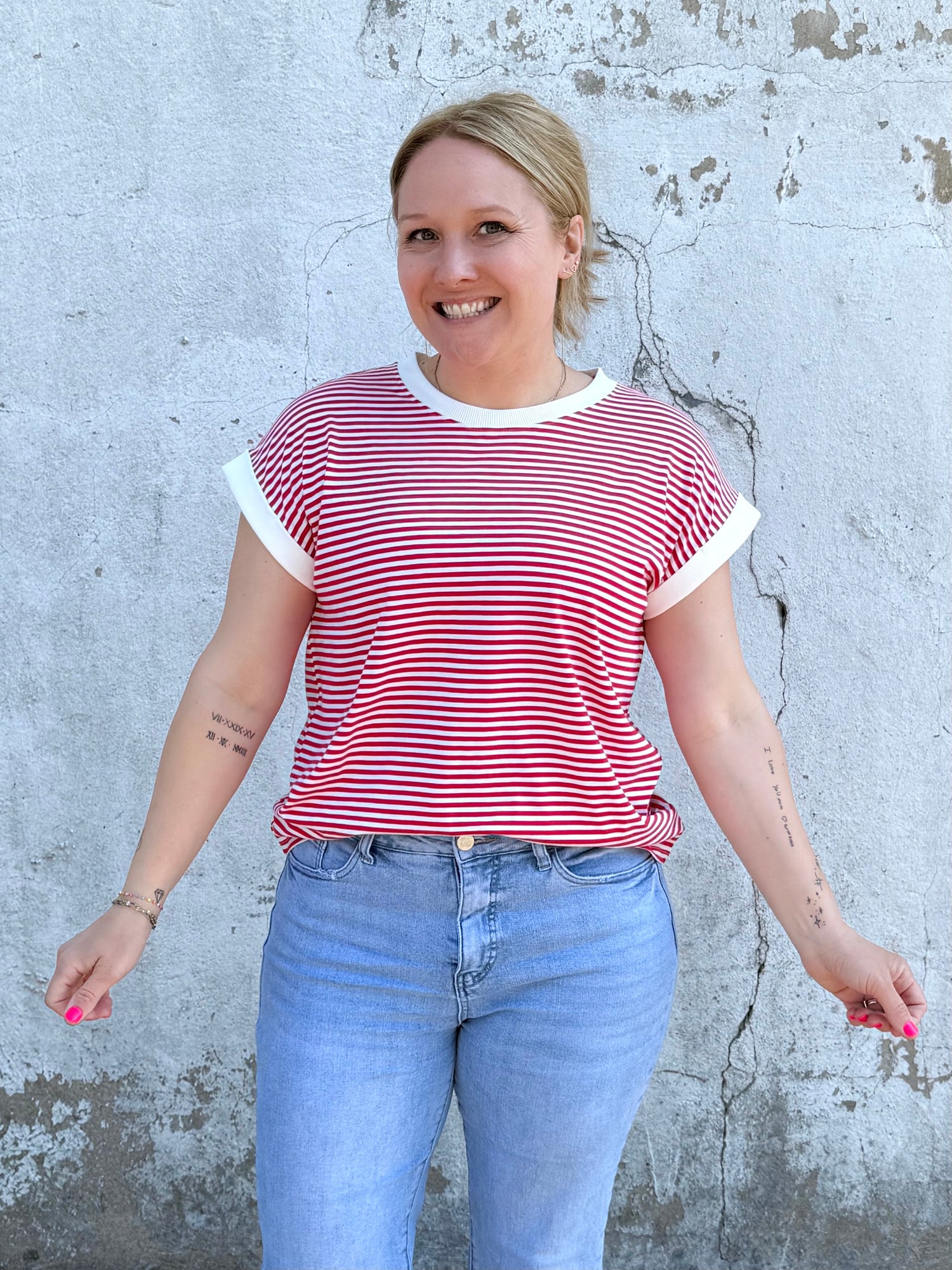 Simply Striped Top - Red {S-3X} - KaraMarie