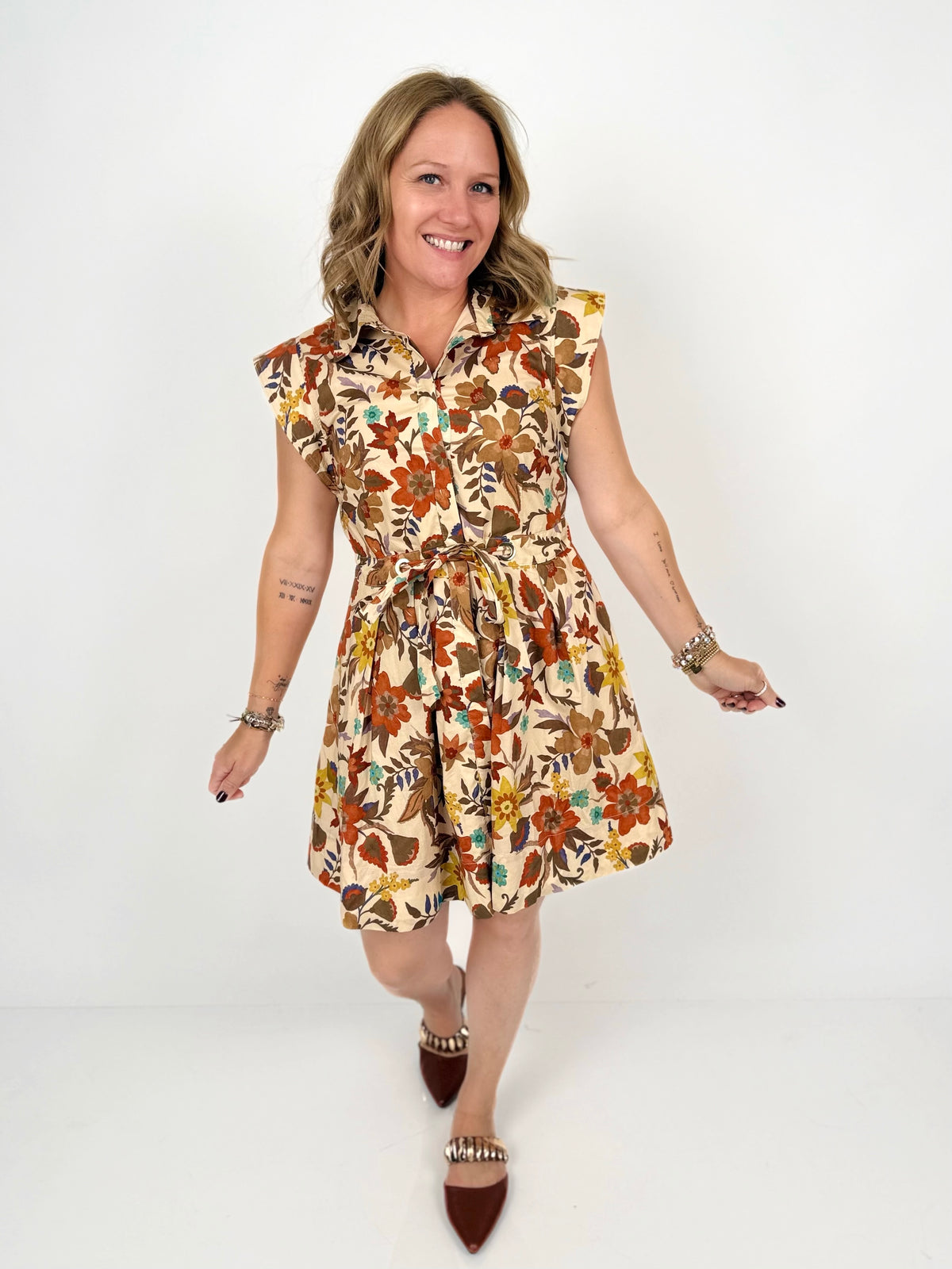 Fall Floral Mini Dress {S-L} - KaraMarie