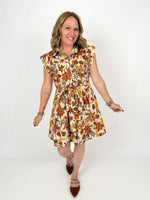 Fall Floral Mini Dress {S-L} - KaraMarie