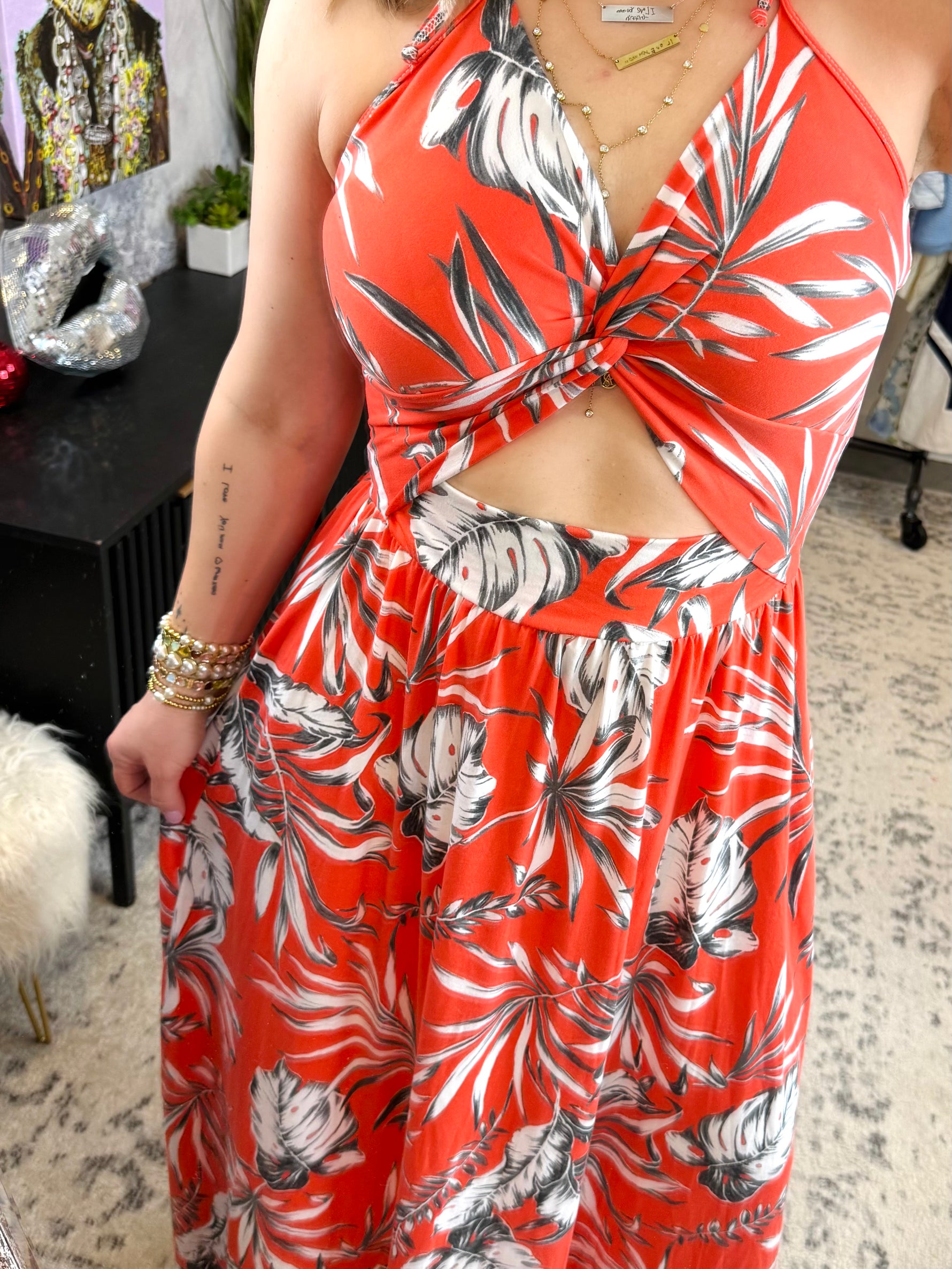 I'm Coming For You Dress In Coral {S-3X} - KaraMarie