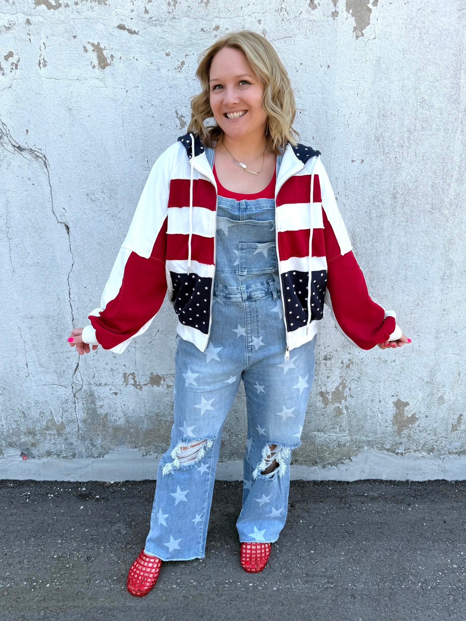 USA Spirit Zip Up Hoodie {S-L} - KaraMarie