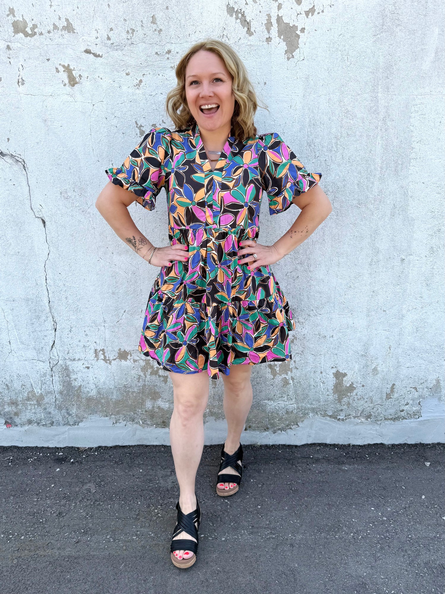 Big Bloom Fiesta Dress {S-L}