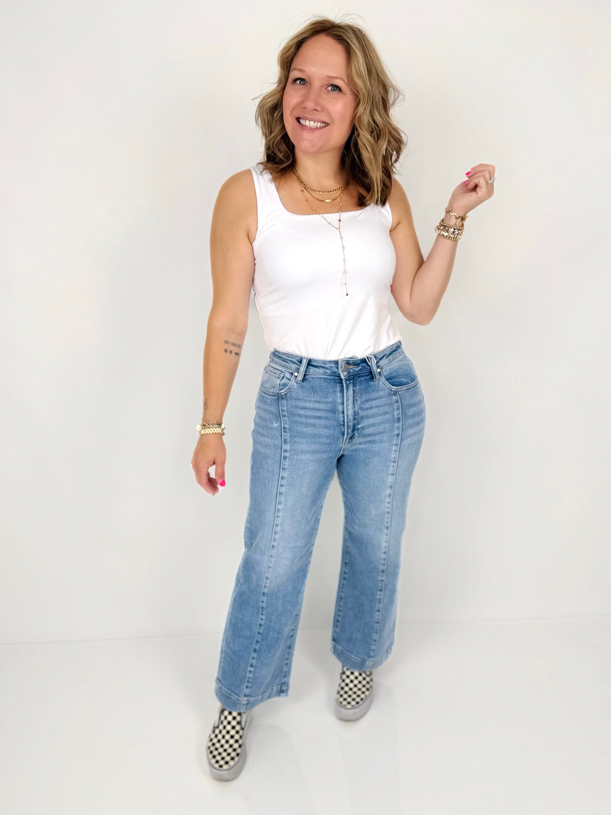 Risen Easy Blue Wide Crop Jeans {1-3X} - KaraMarie
