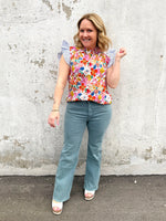 Garden Party Ruffle Sleeve Top in Orchid {S-L} - KaraMarie