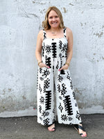 Pattern Pulse Sleeveless Jumpsuit {S-L} - KaraMarie