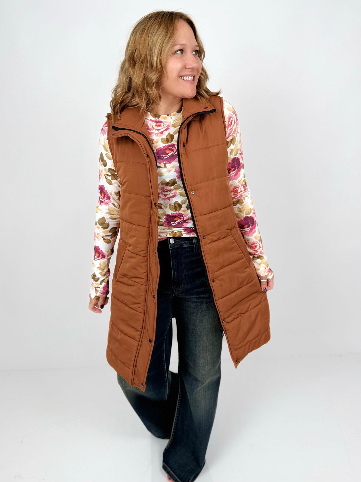 MM Harlow Long Vest - Cinnamon {XS-3X}