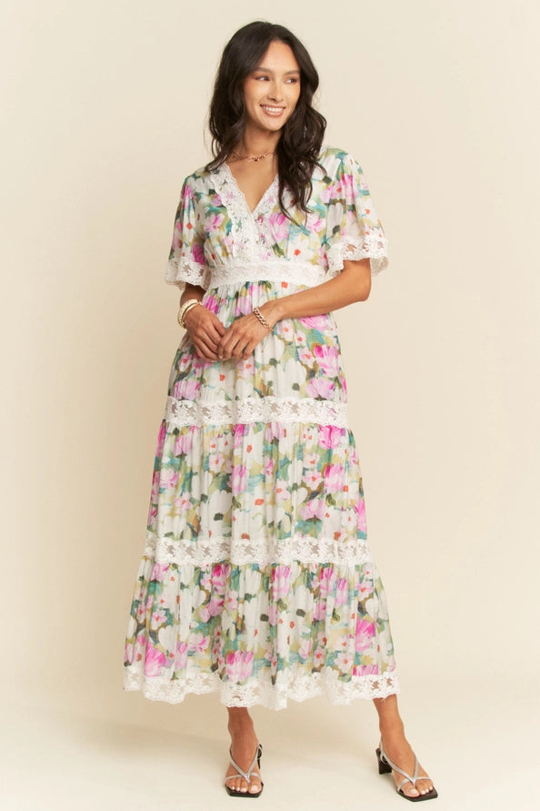 Painted Petals Lace Maxi Dress {S-L} - KaraMarie