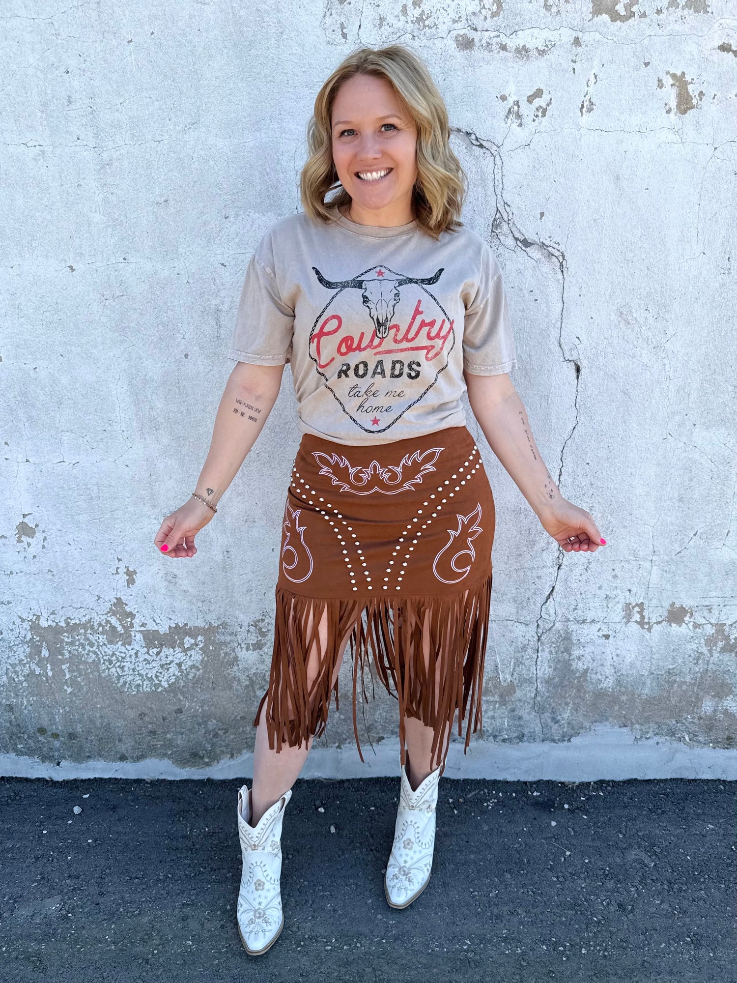 Rodeo Queen Suede Skirt {S-XL]