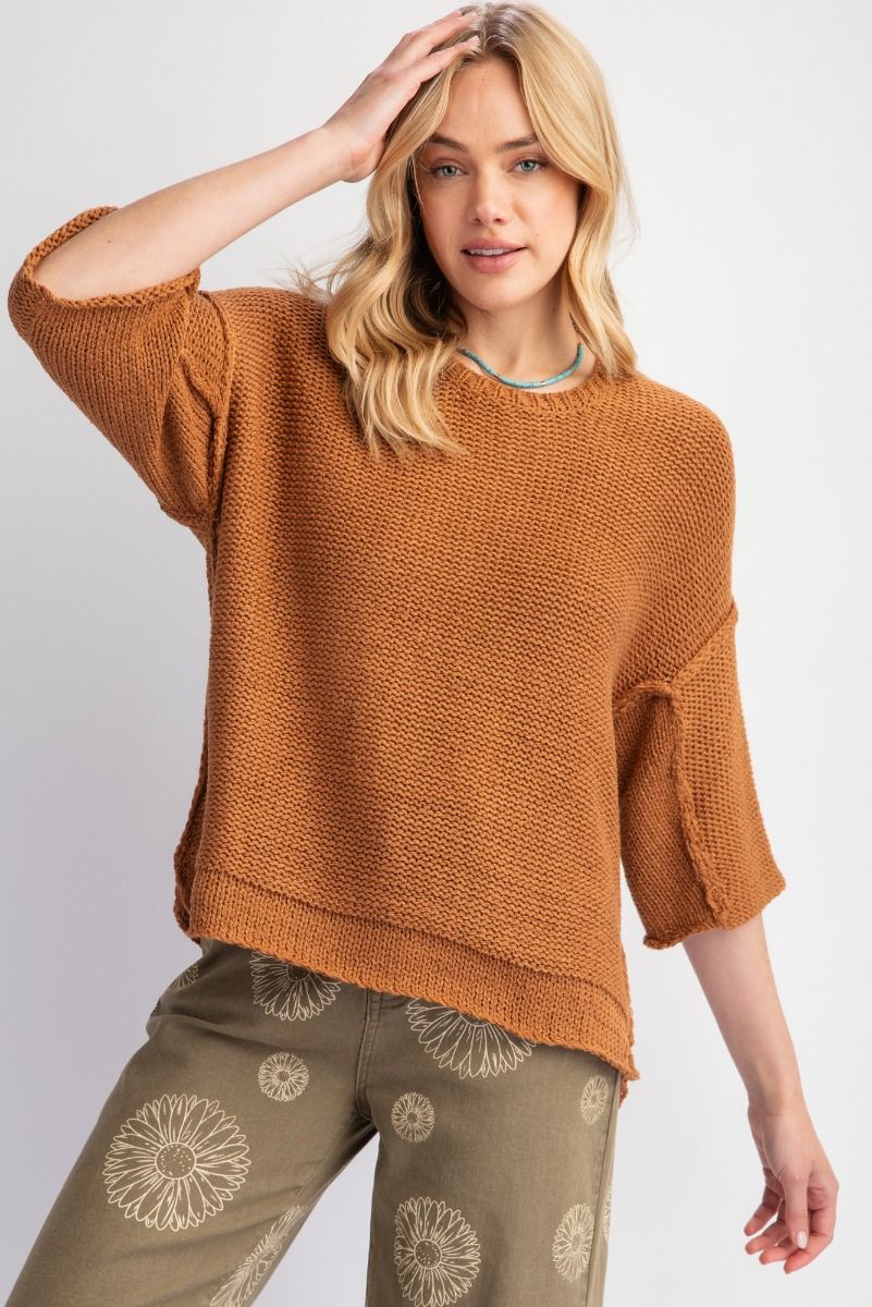 Out of the Box Sweater in Camel {S-L} - KaraMarie