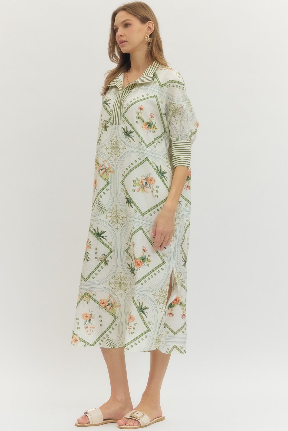 Regal Voyage Midi Dress {S-L} - KaraMarie