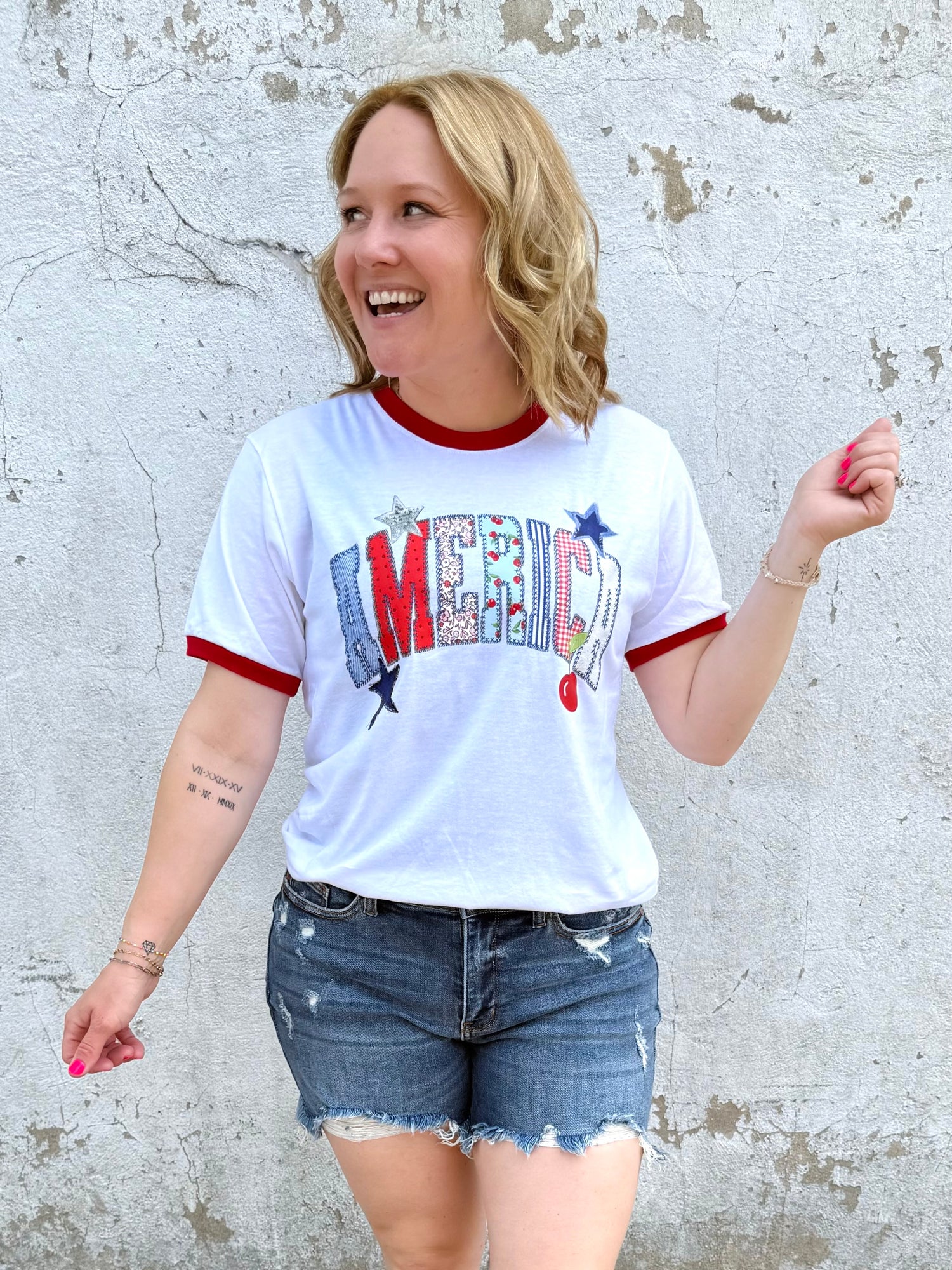 AMERICA Patchwork Graphic Tee {Custom Order!}