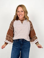 Earthy Plaid Striped Top {S-L} - KaraMarie