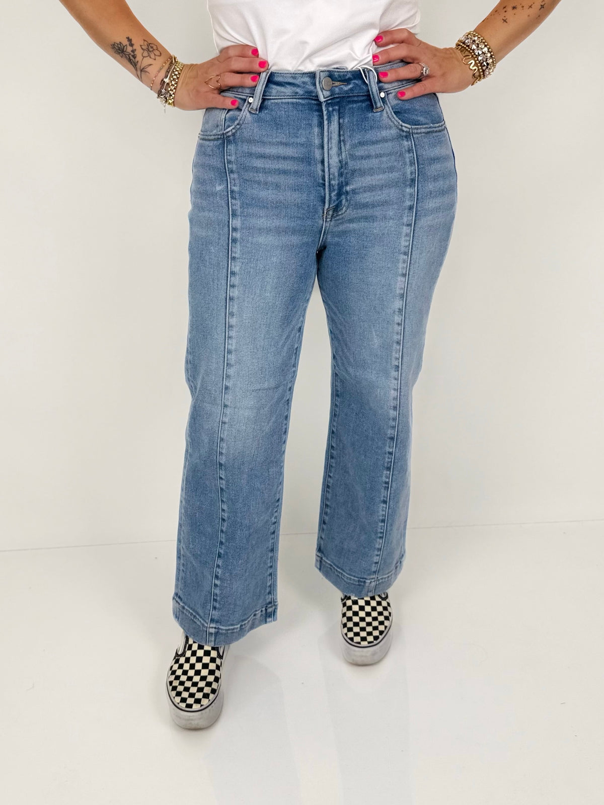Risen Easy Blue Wide Crop Jeans {1-3X} - KaraMarie