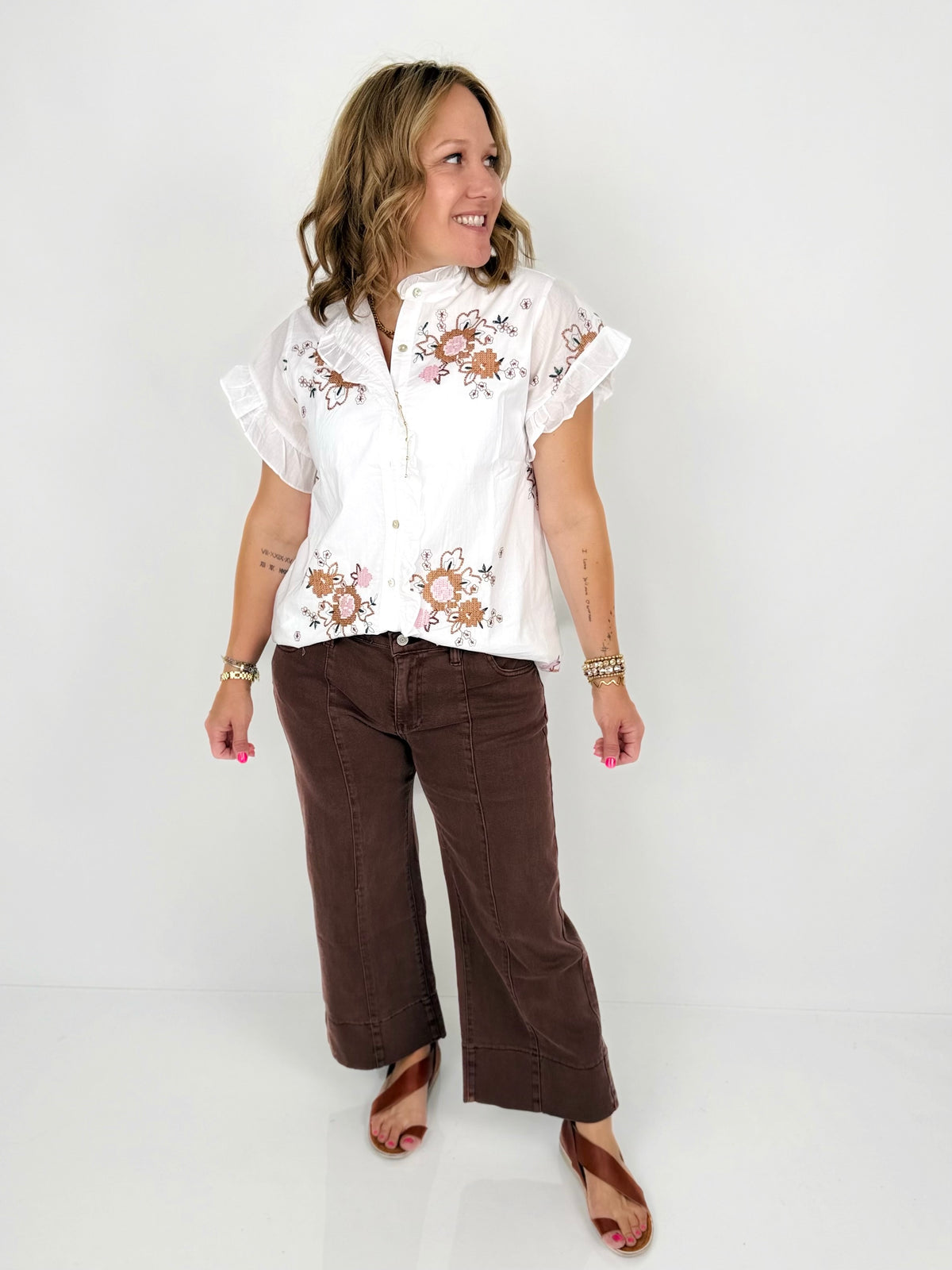 Bloom Stitch Blouse {S-L} - KaraMarie