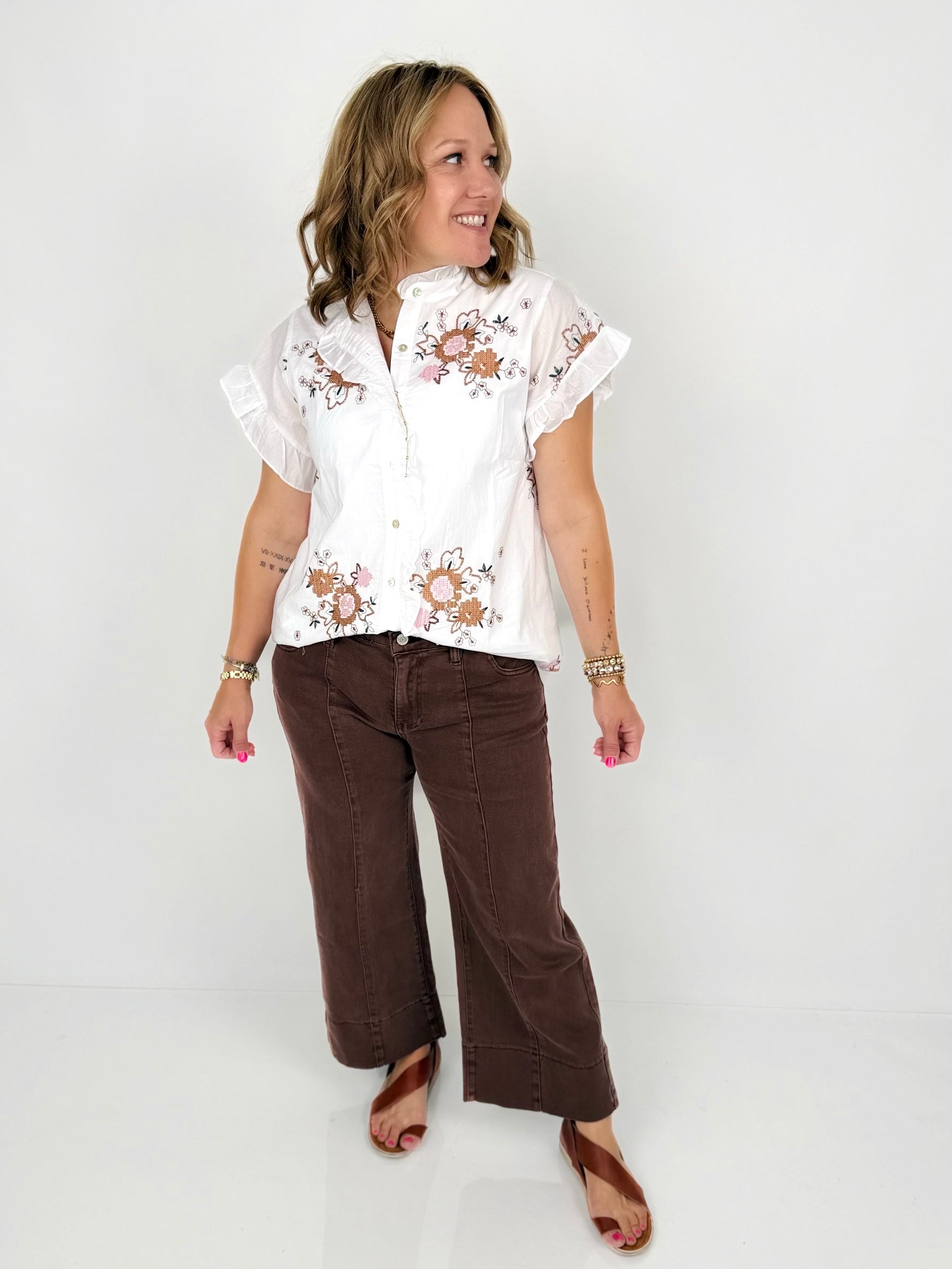 Bloom Stitch Blouse {S-L} - KaraMarie
