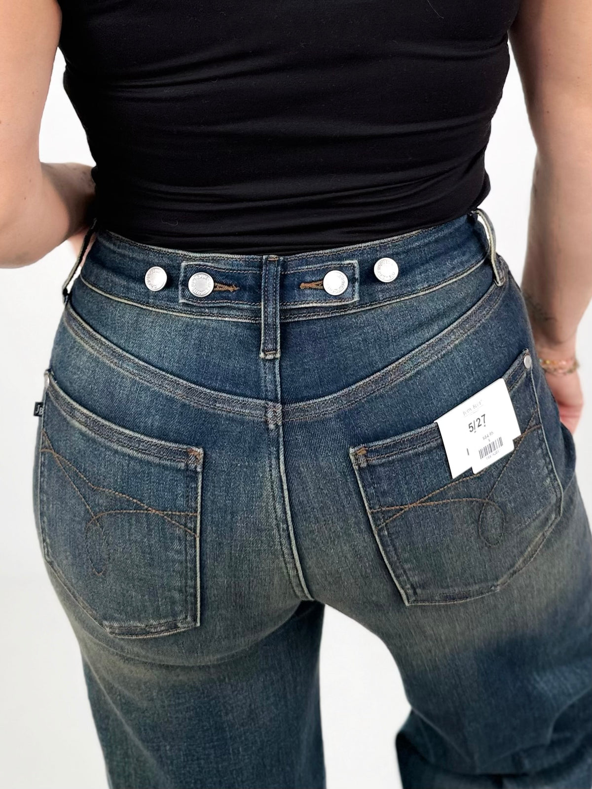 Judy Blue Cinchback Retro Wide-Leg Jeans {0-18W}