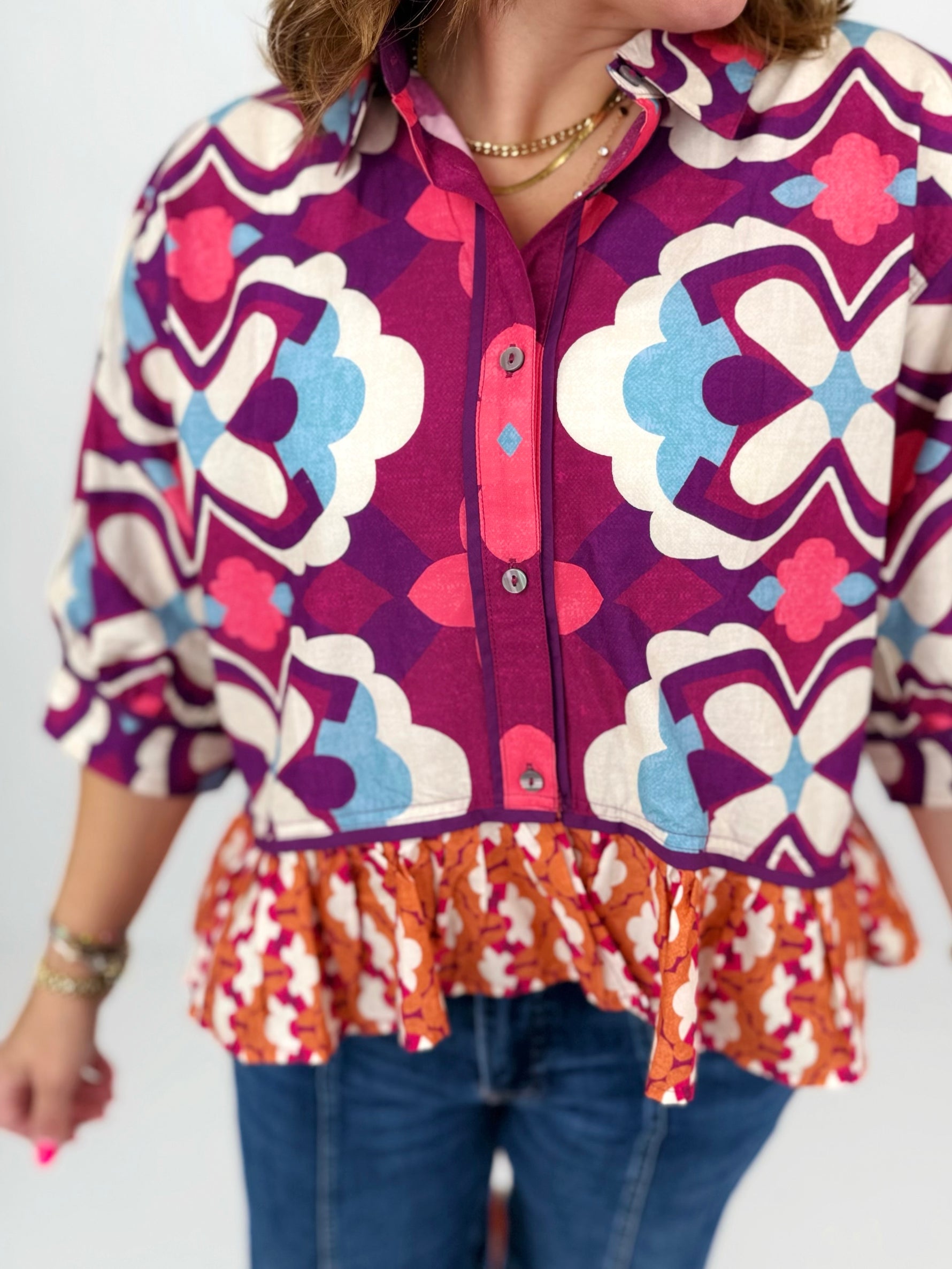 Petal Press Blouse {S-L} - KaraMarie