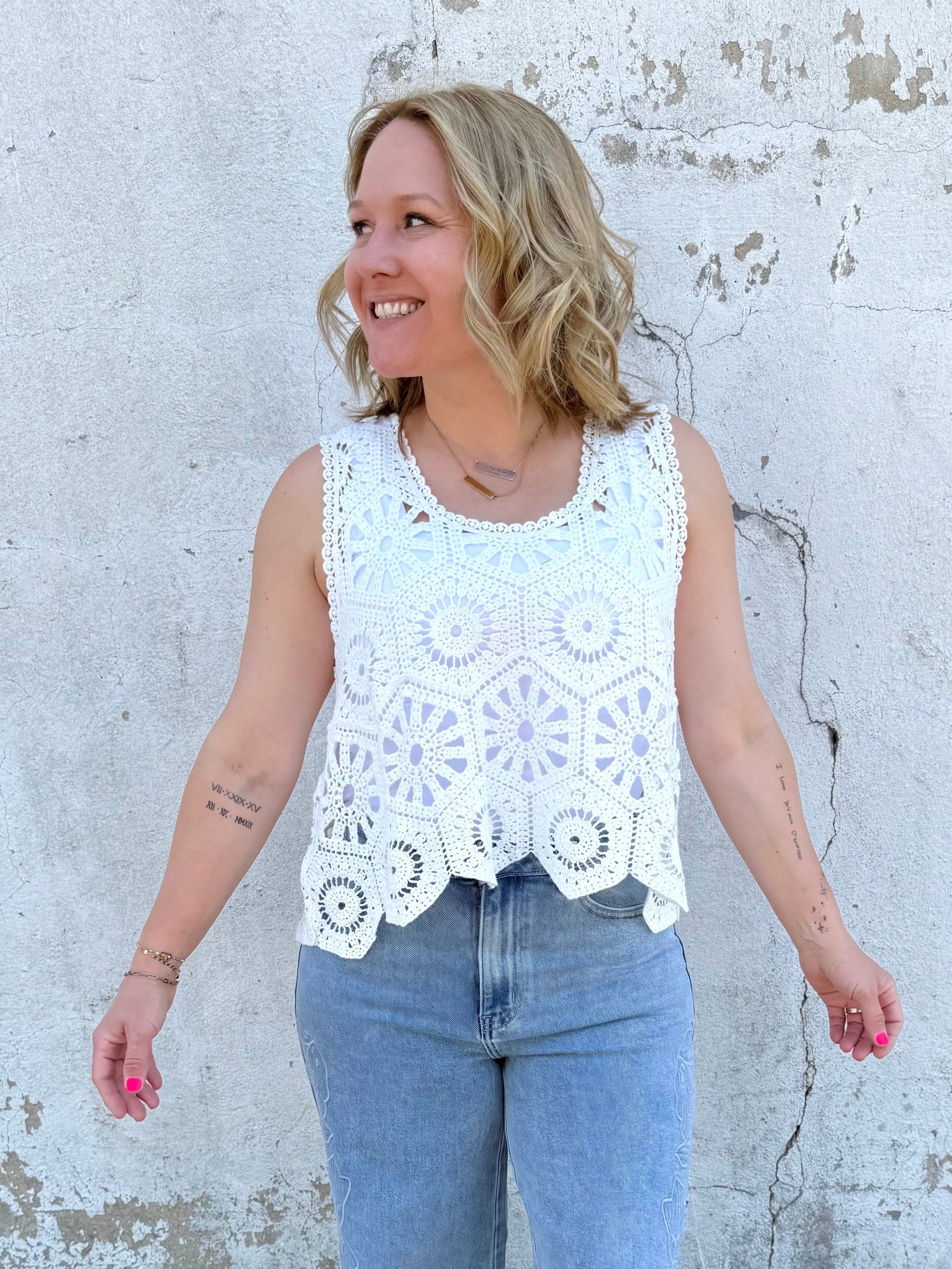 Easy Breeze Crochet Tank Top in White (OS) - KaraMarie