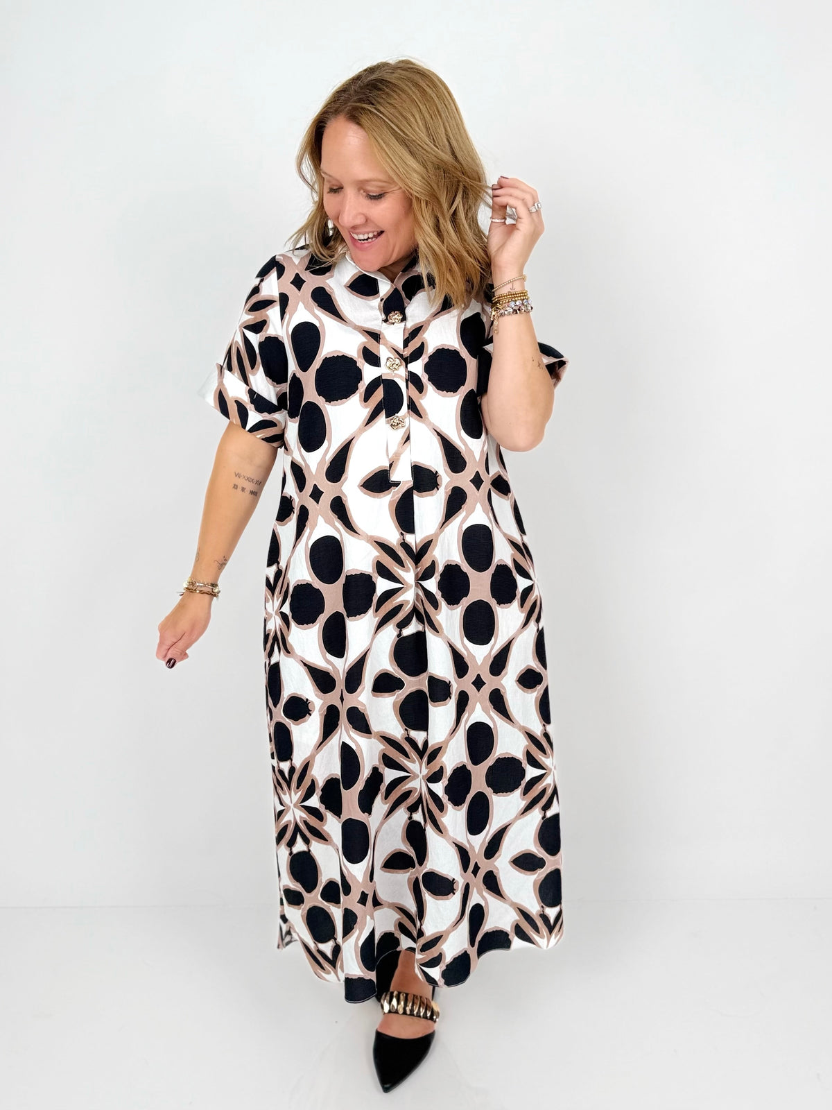 Modern Mosaic Shirt Dress {S-2X} - KaraMarie