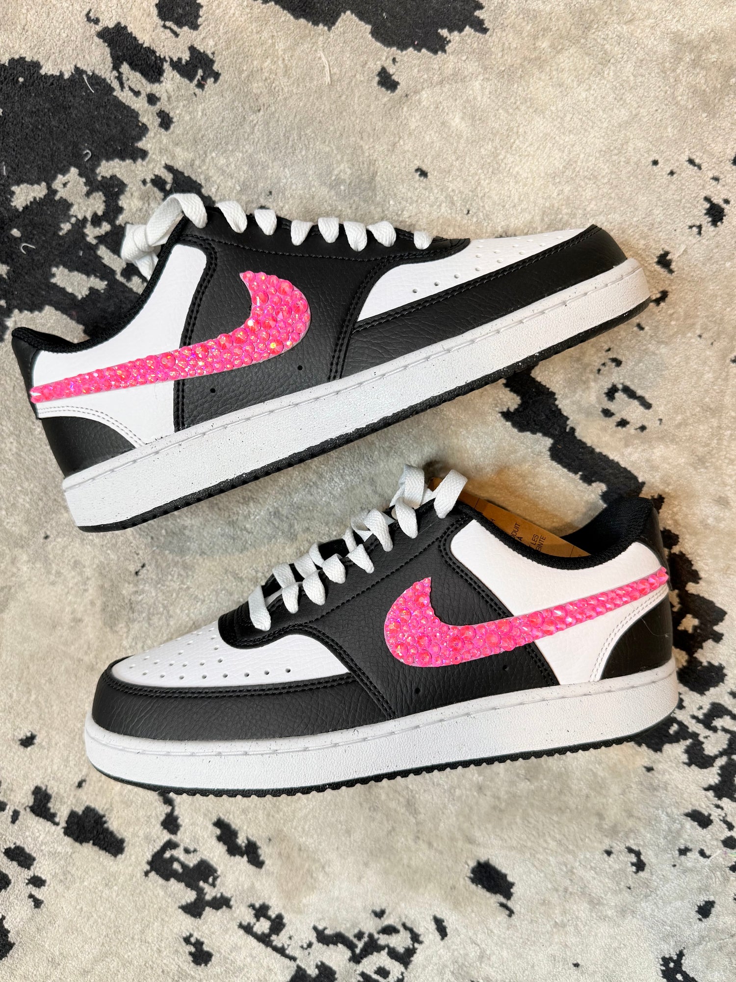 JULY CRYSTALLIZED SHOE OF THE MONTH! Nike Low Dunk Black/Pink {CUSTOM ORDER!}