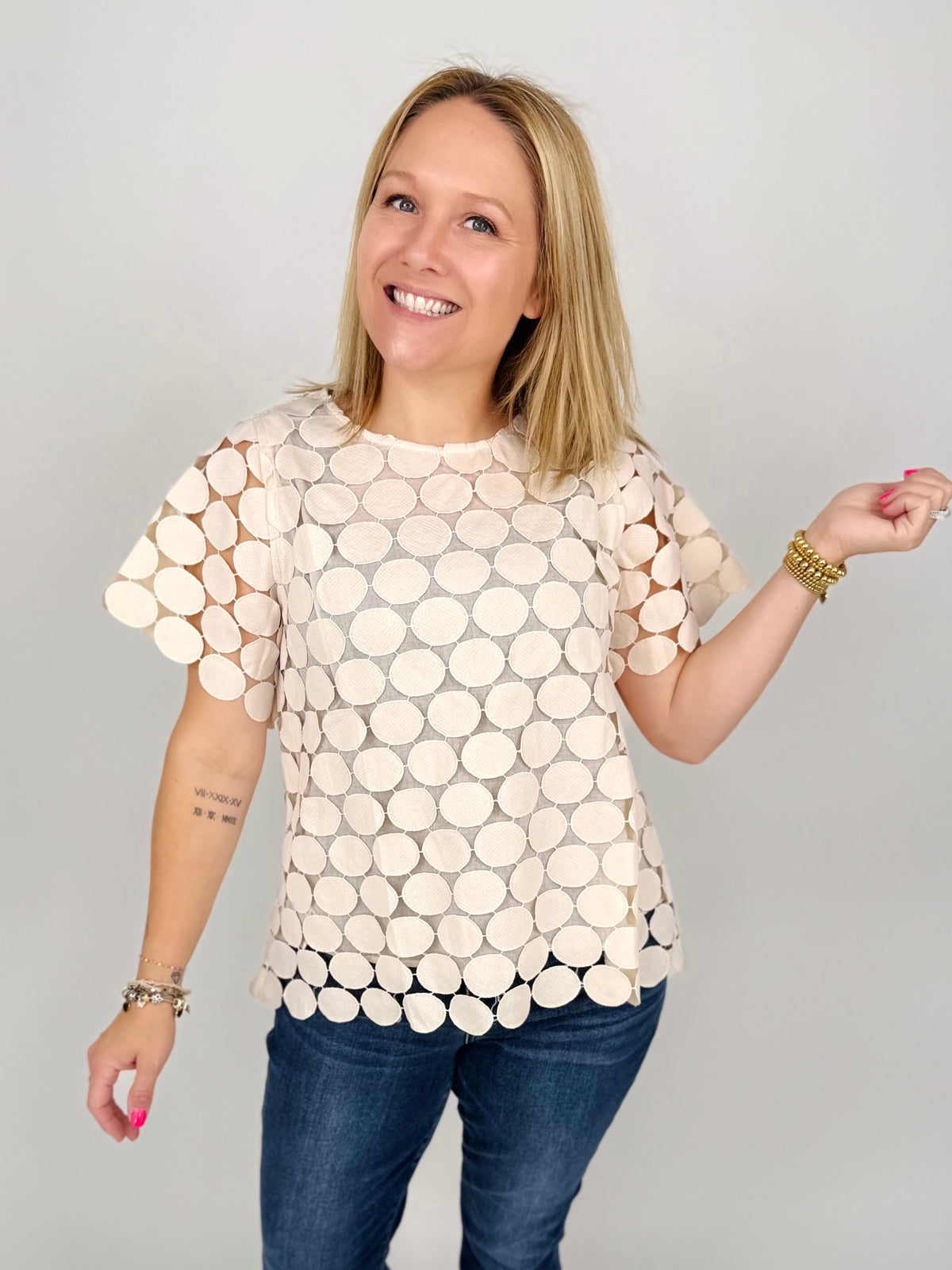 Delicate Dots Blouse - Natural {S-L}