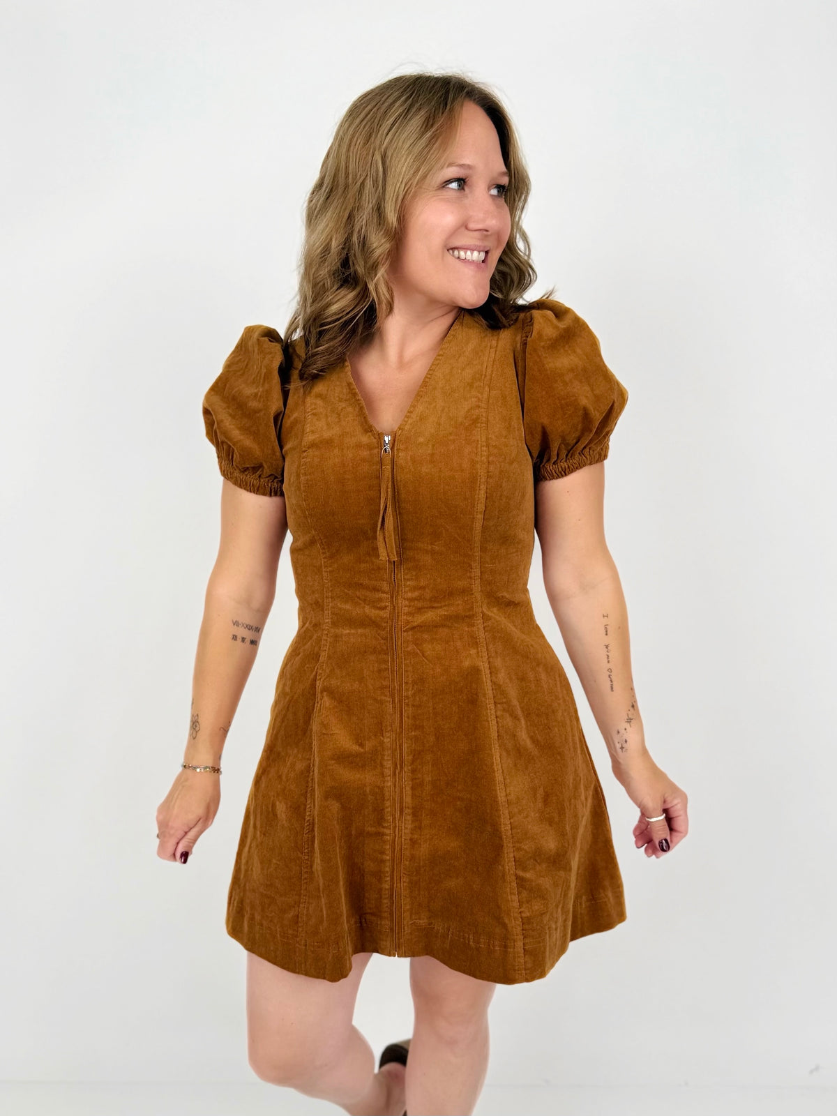 Date Night Mini Dress - Camel {S-L}