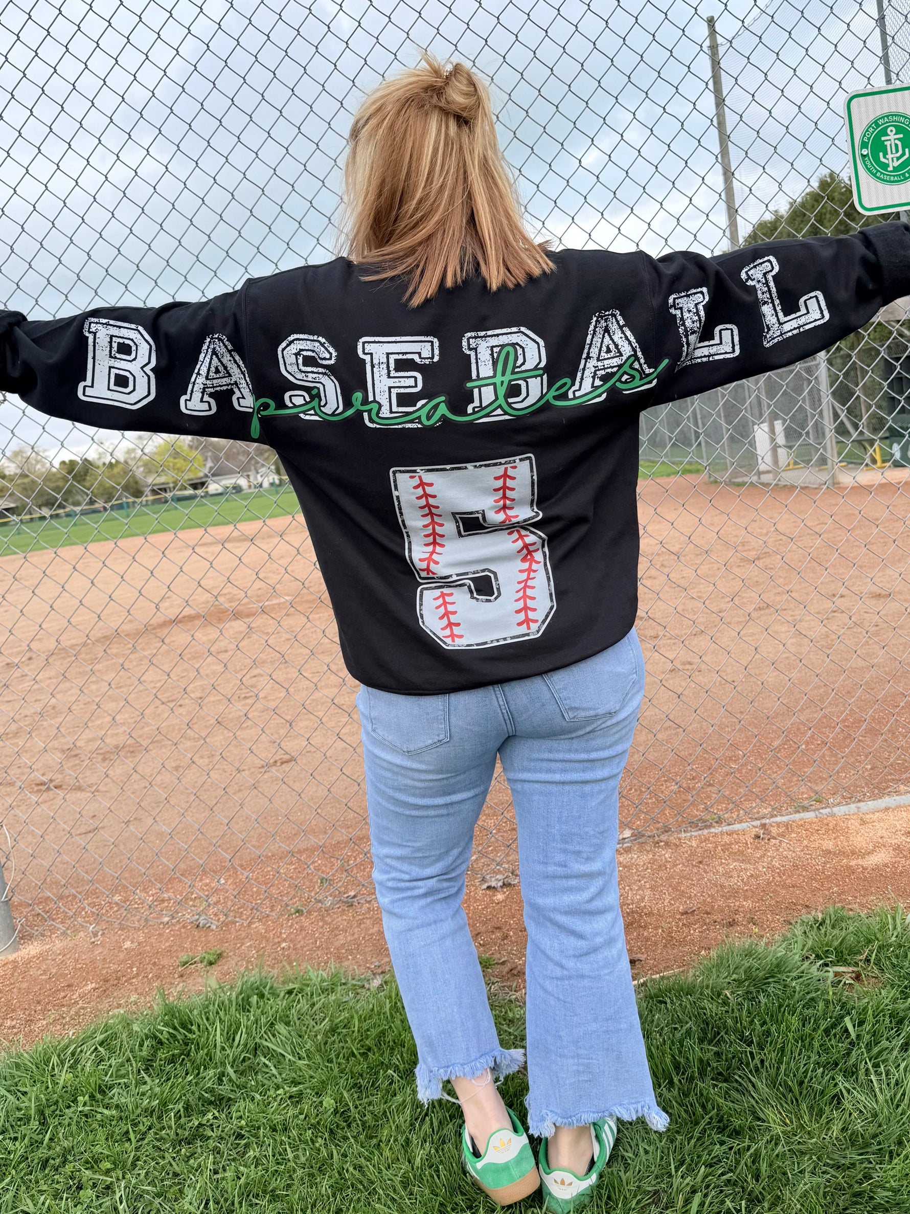 CUSTOM ORDER :: Oversized Baseball/Softball Sweatshirt - KaraMarie