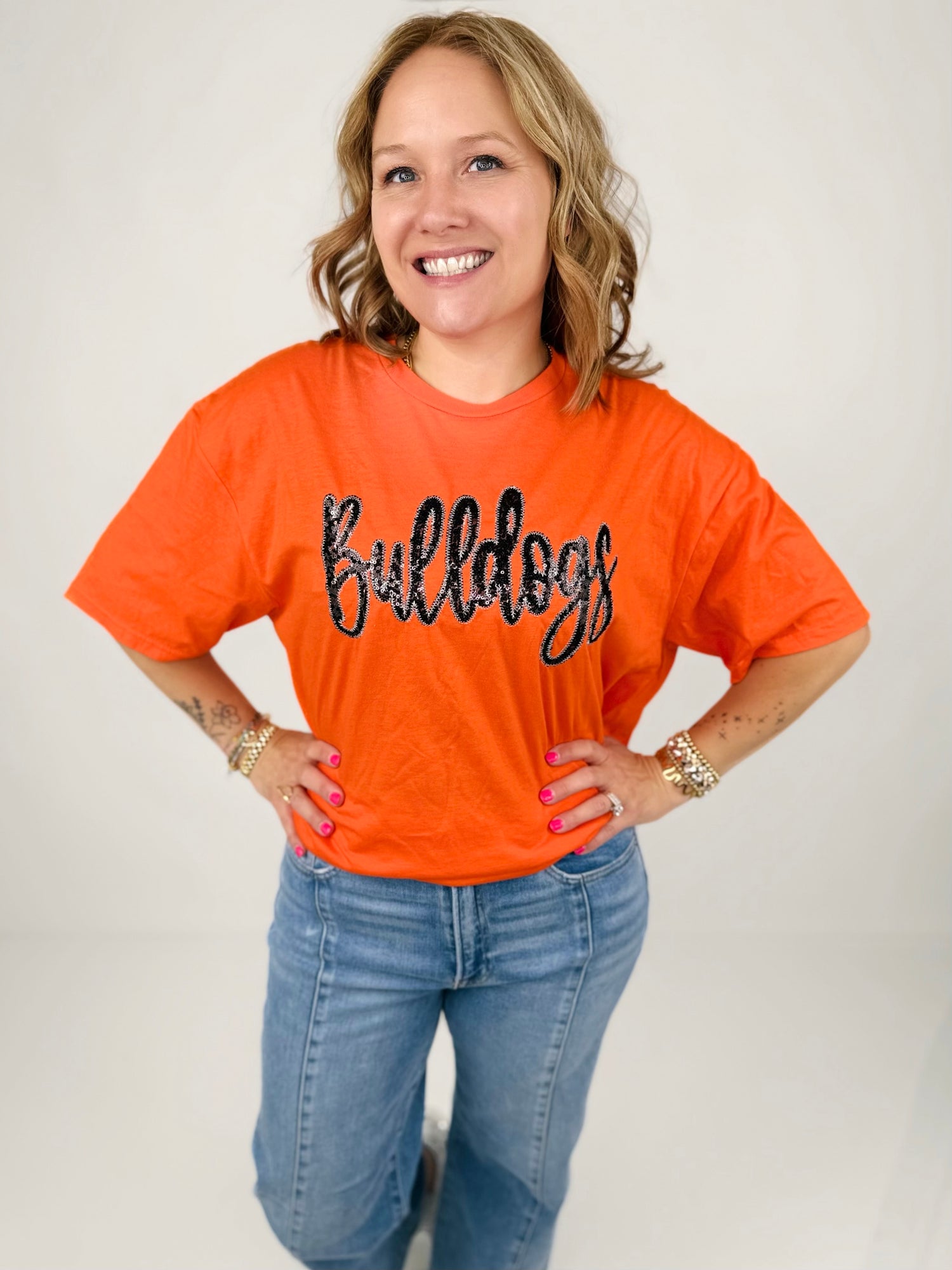Bulldogs Sequin Tee {Size S-3X}