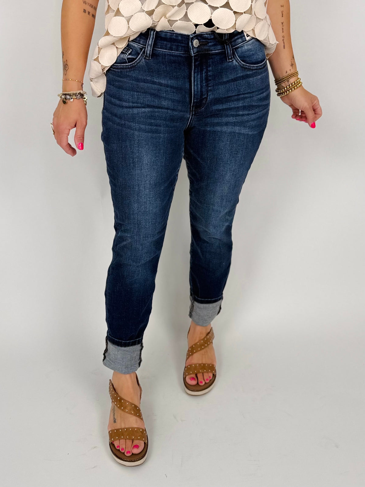 Judy Blue Clean Cuff Slim Jeans {1-22W} - KaraMarie