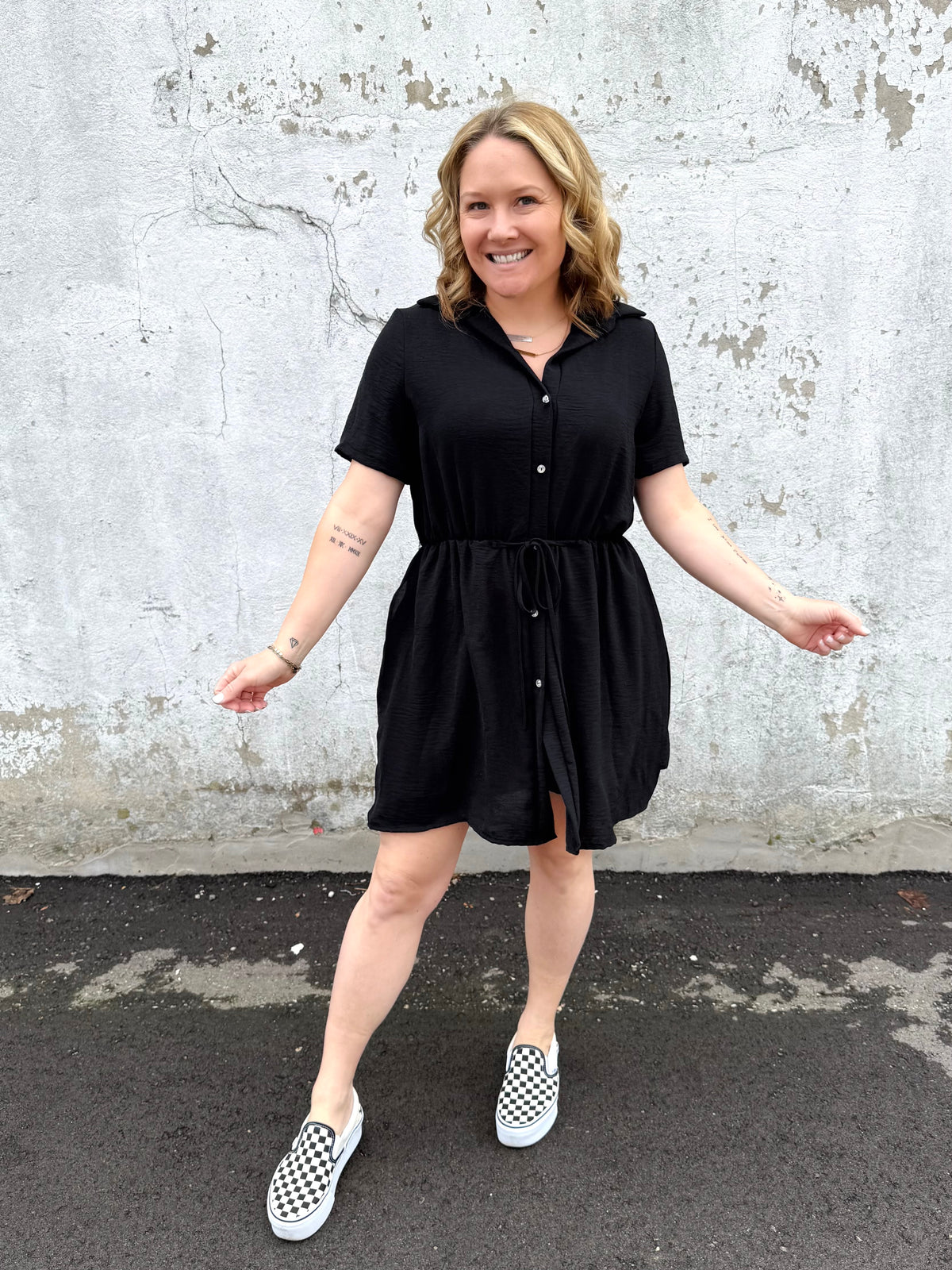Flirty Romper Dress in Black {S-3X} - KaraMarie