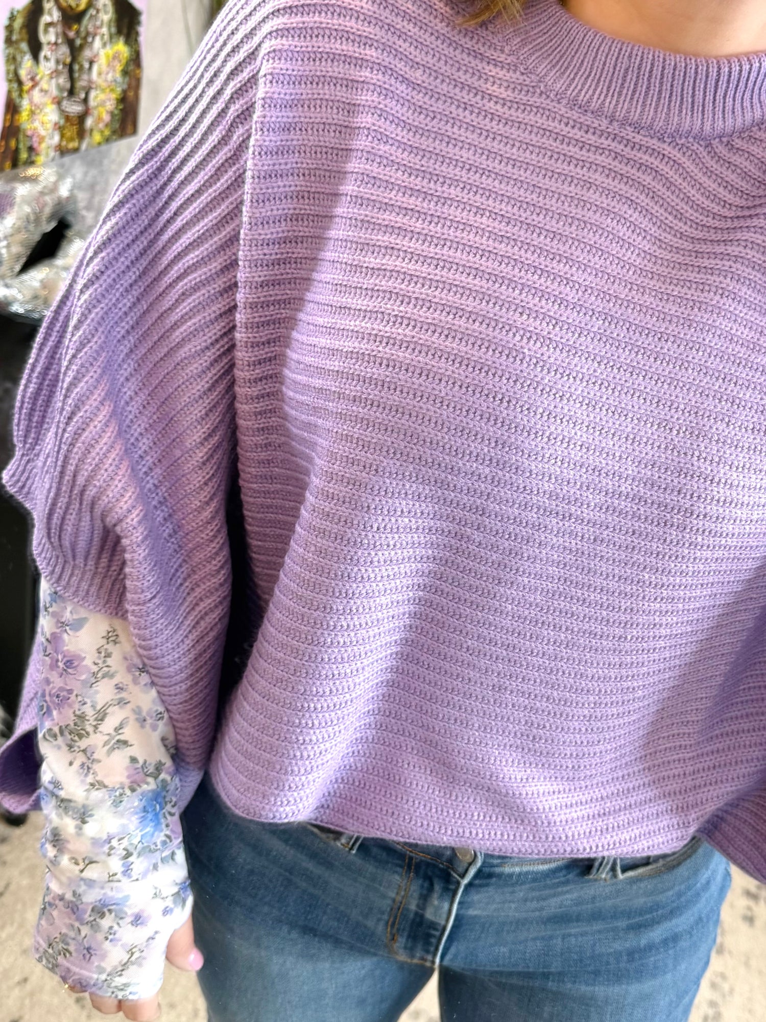 Meg Pullover Poncho - Purple {XS-CURVY} - KaraMarie