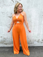 Top Tier Jumpsuit in Orange {S-3X} - KaraMarie