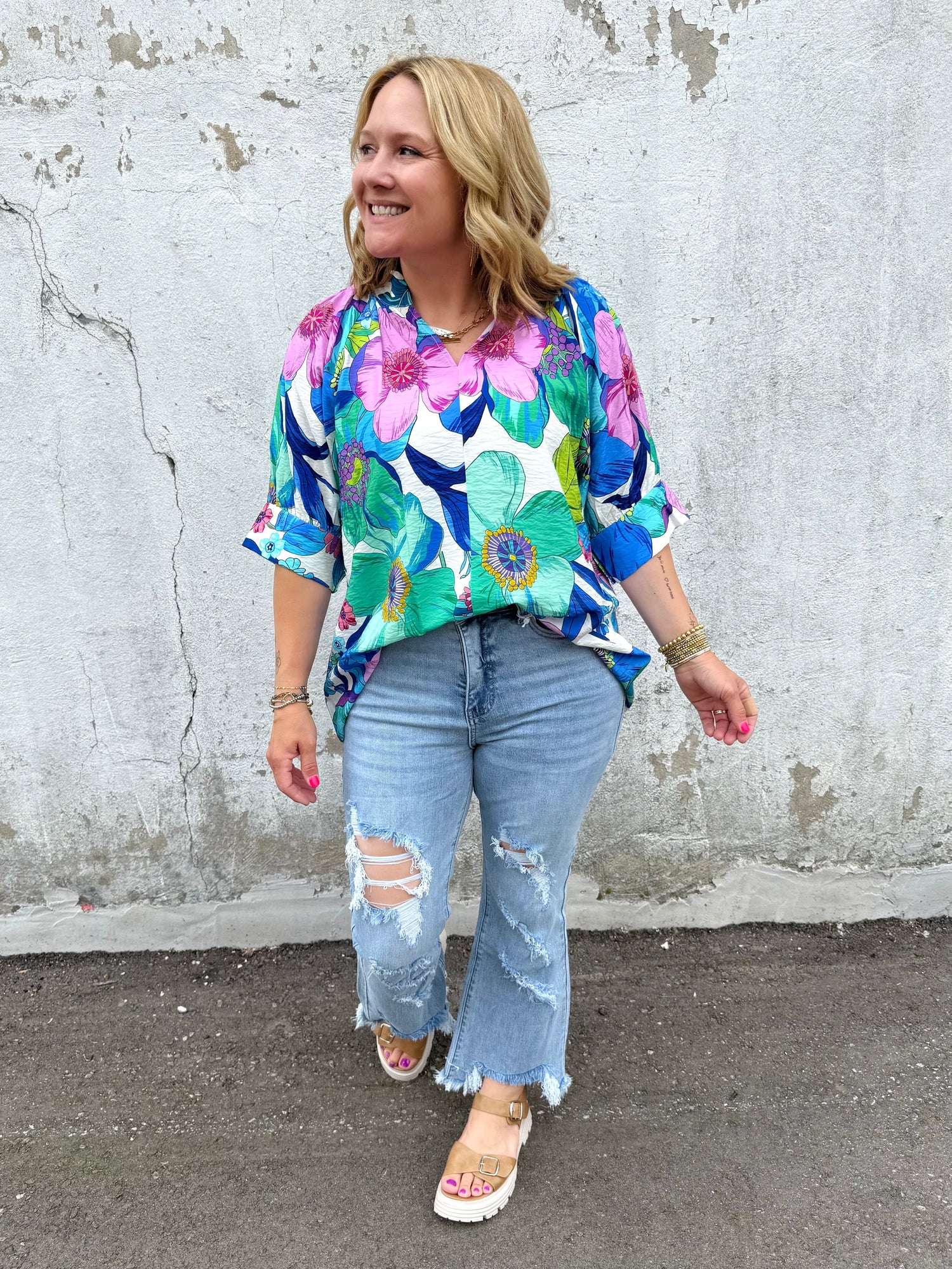 Floral Impression Blouse {S-L} - KaraMarie