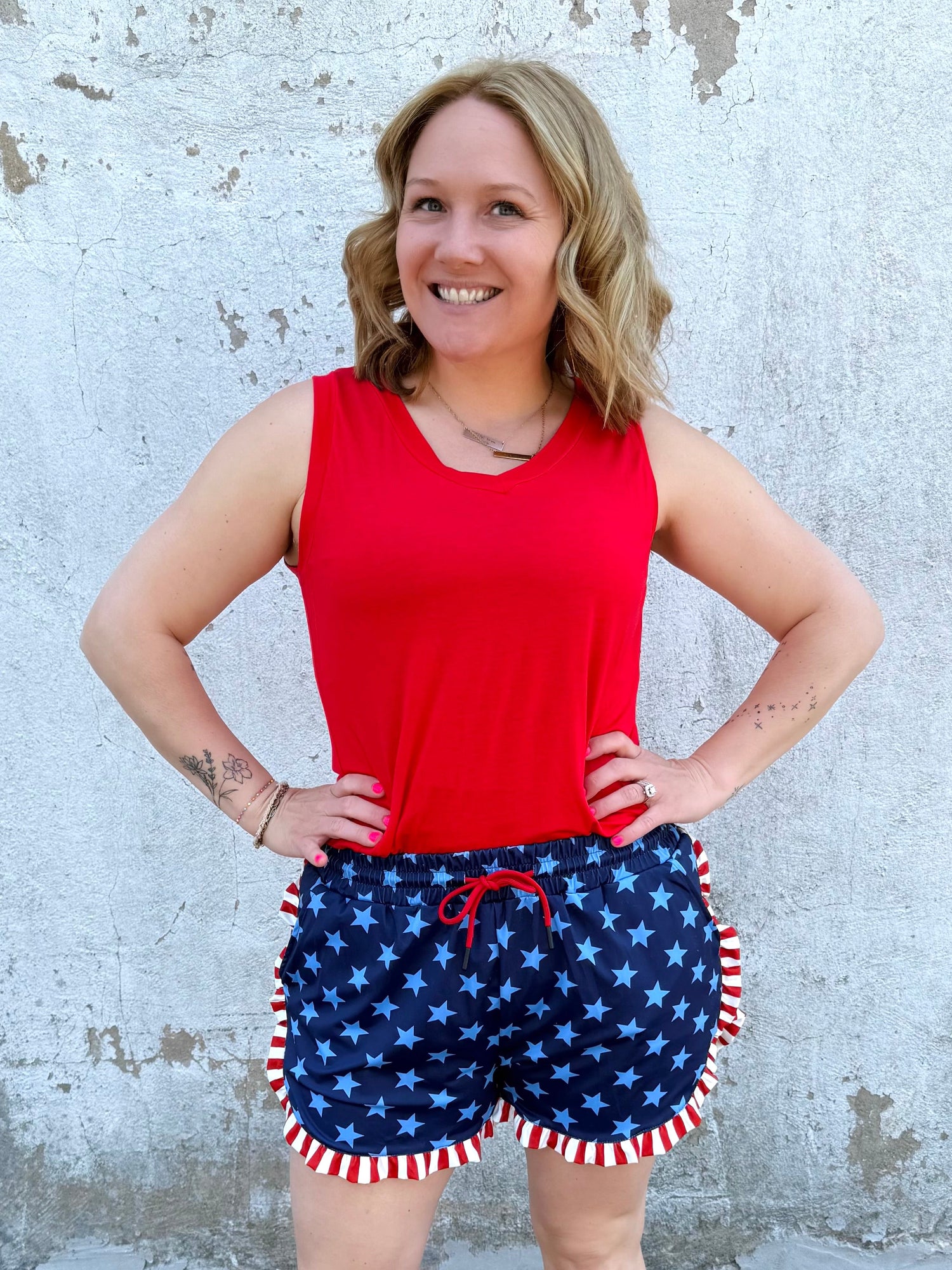 MM Noelle Tank - Red {S-3X} - KaraMarie